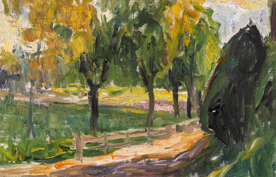 Helga Ring Reusch (1865 - 1944) Landskap ved Hoff