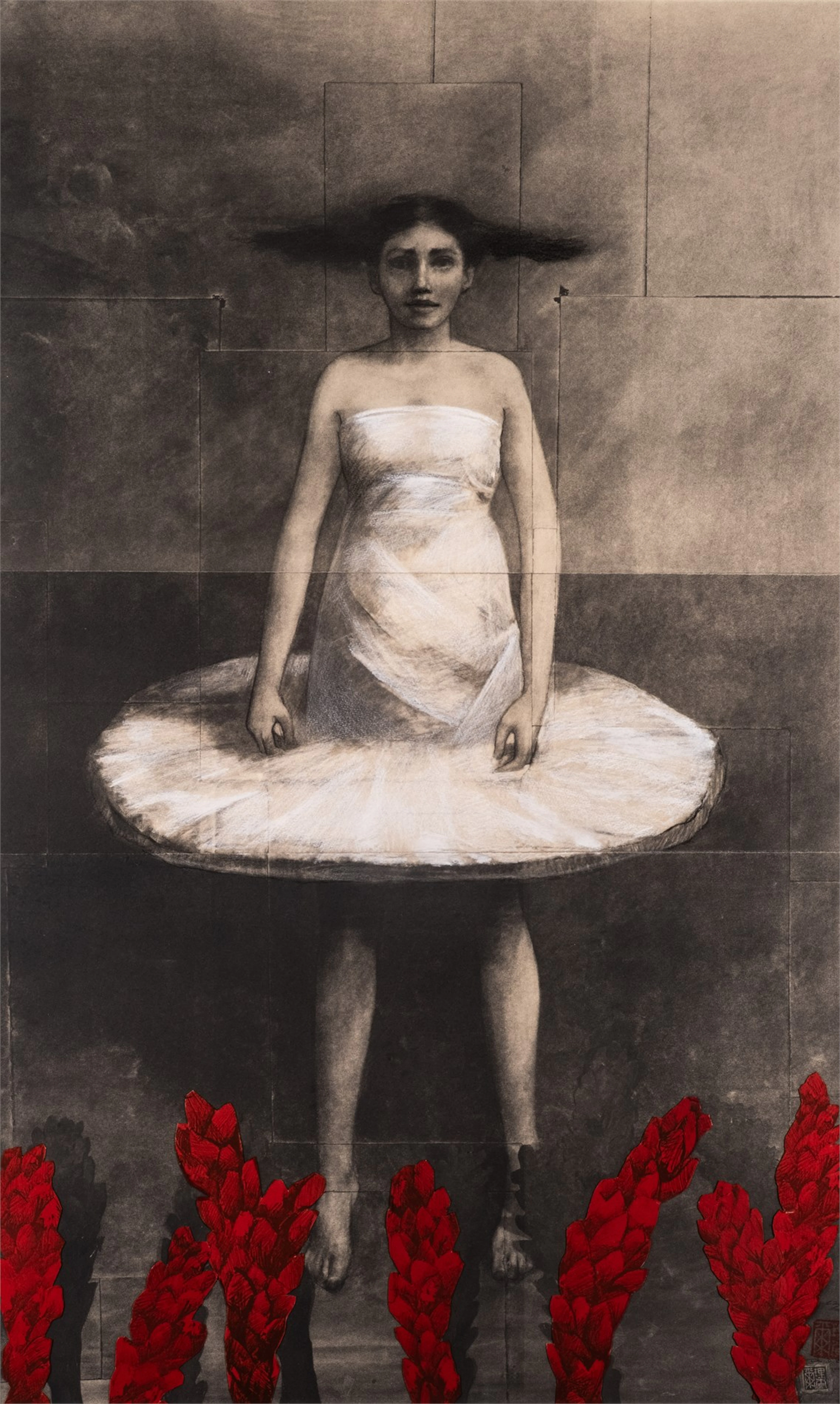 Rachel Bullock (1966 - ) Pike med kjole, 1999