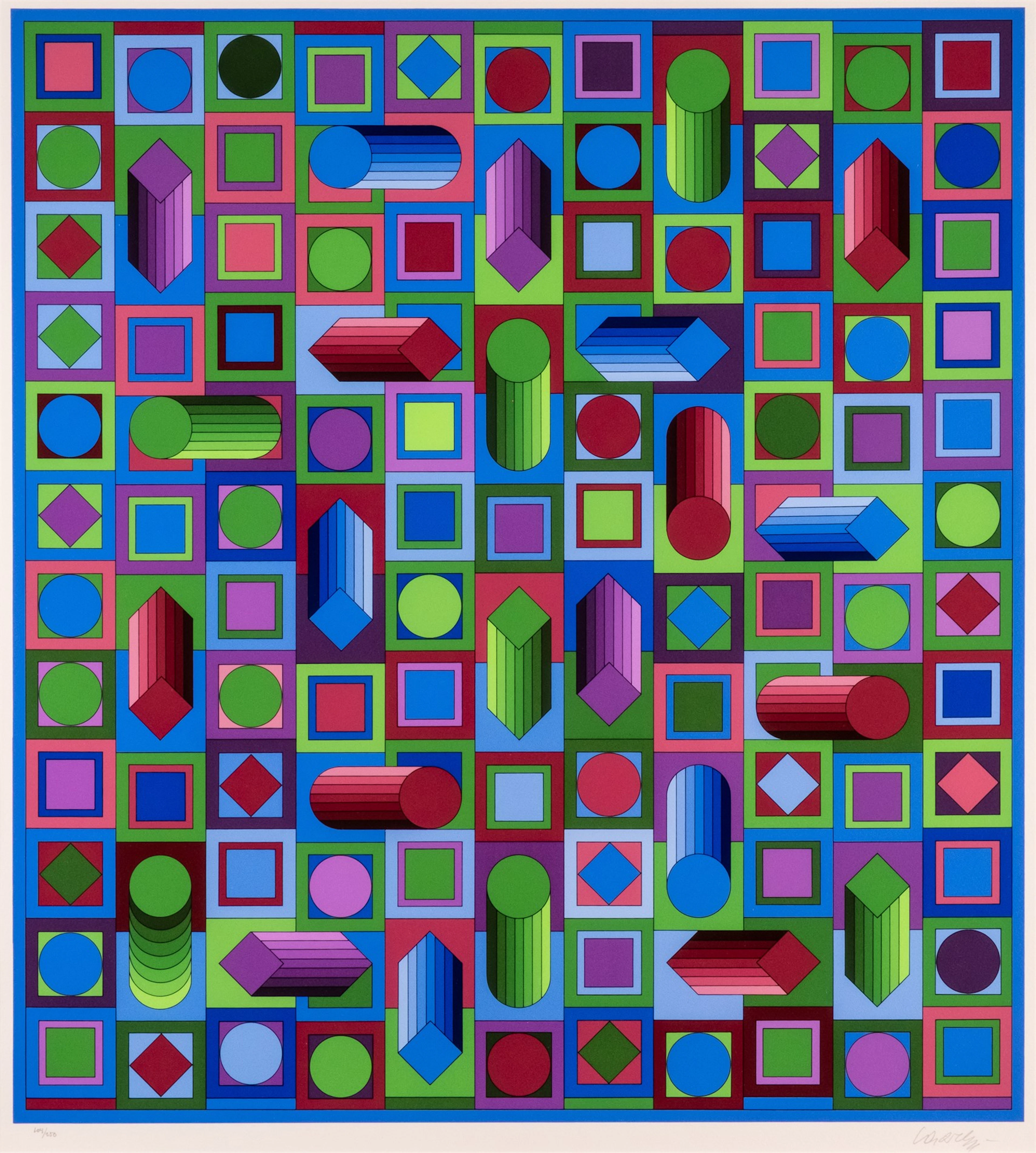 Victor Vasarely (1906 - 1997) "Hyram" 1986
