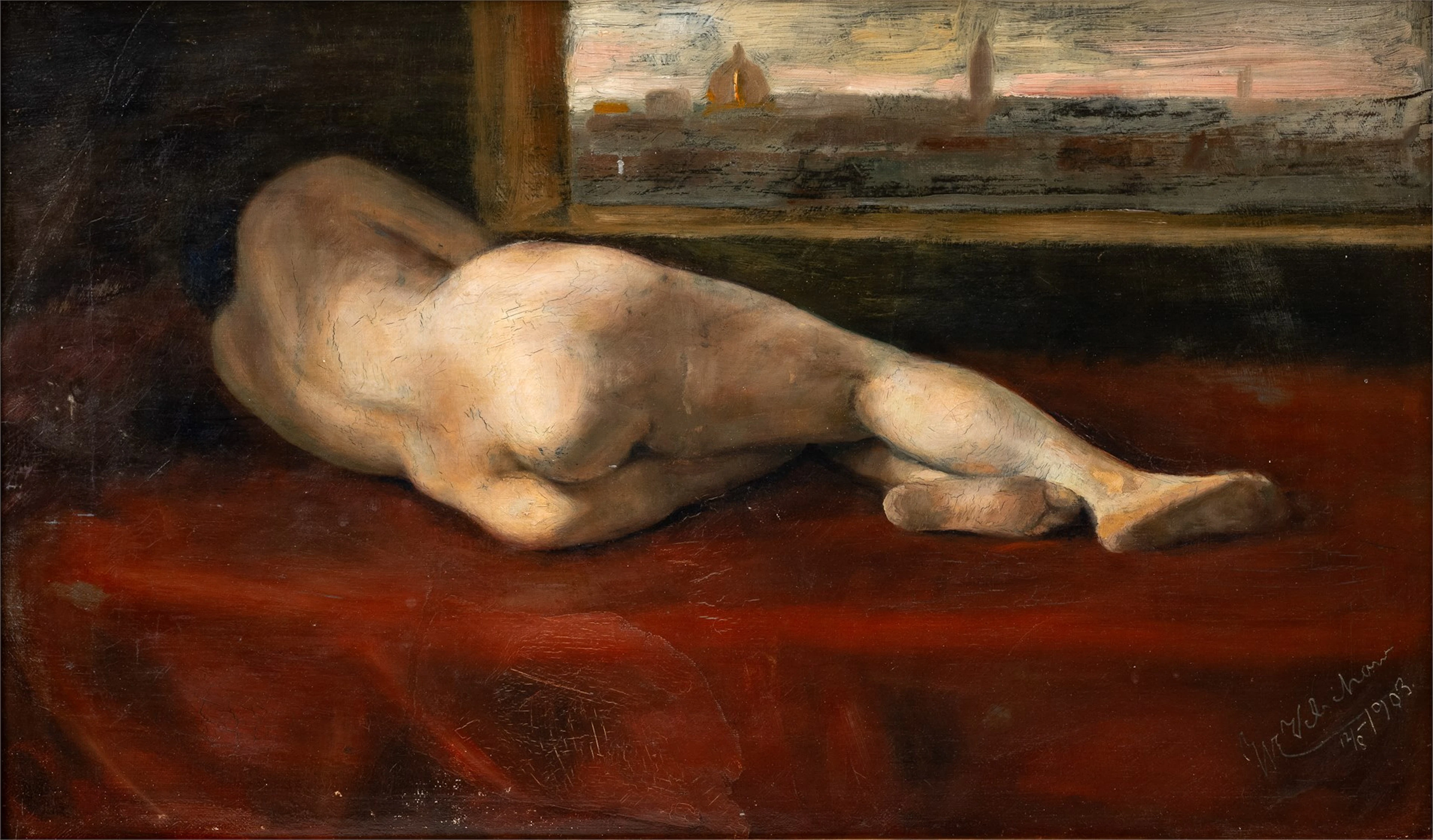 William Edvard Velschou (1878 - 1912) Liggende kvinne