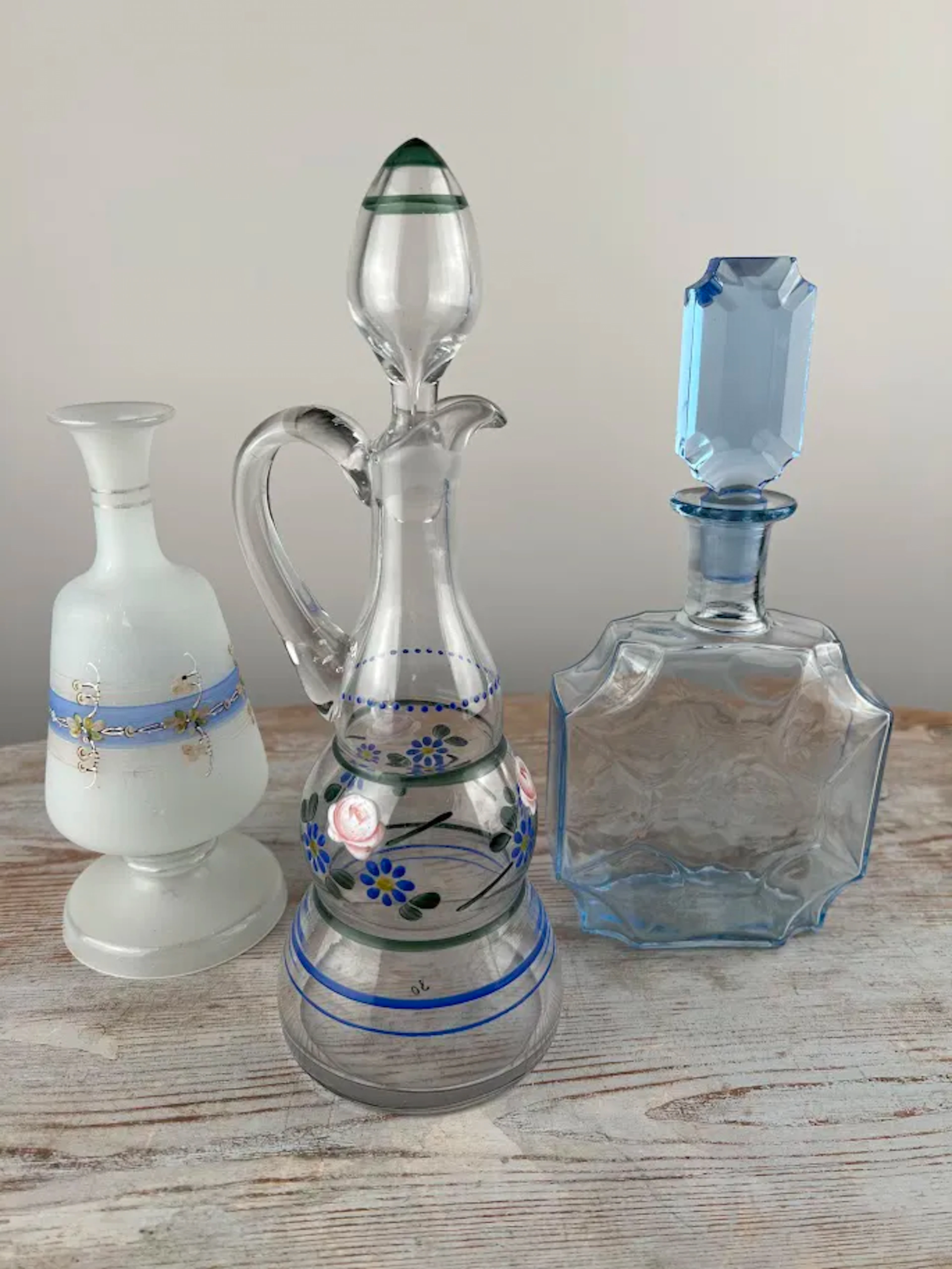 3 glaskaraffer