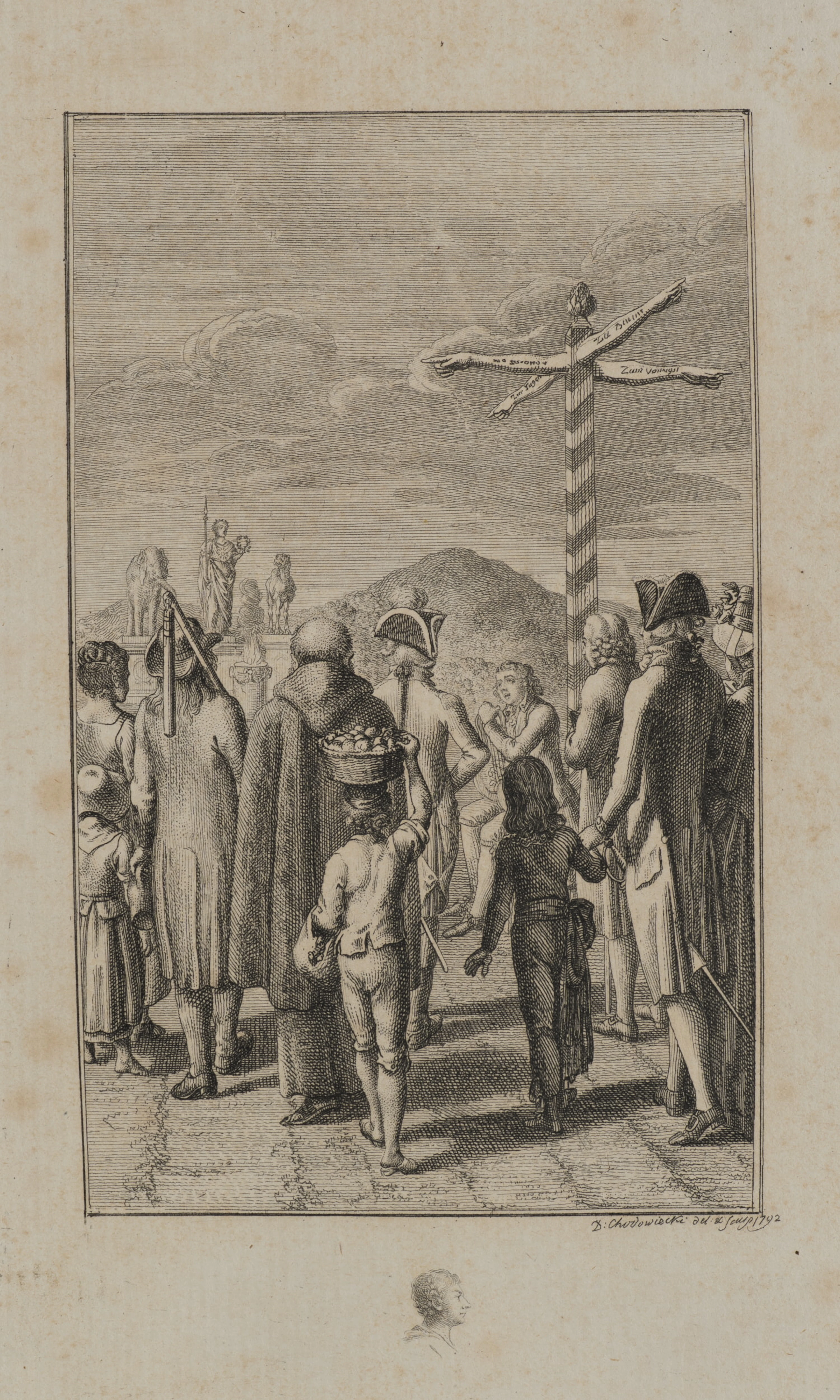 Der Dichter am Wegkreuz zur Tugend | 13903