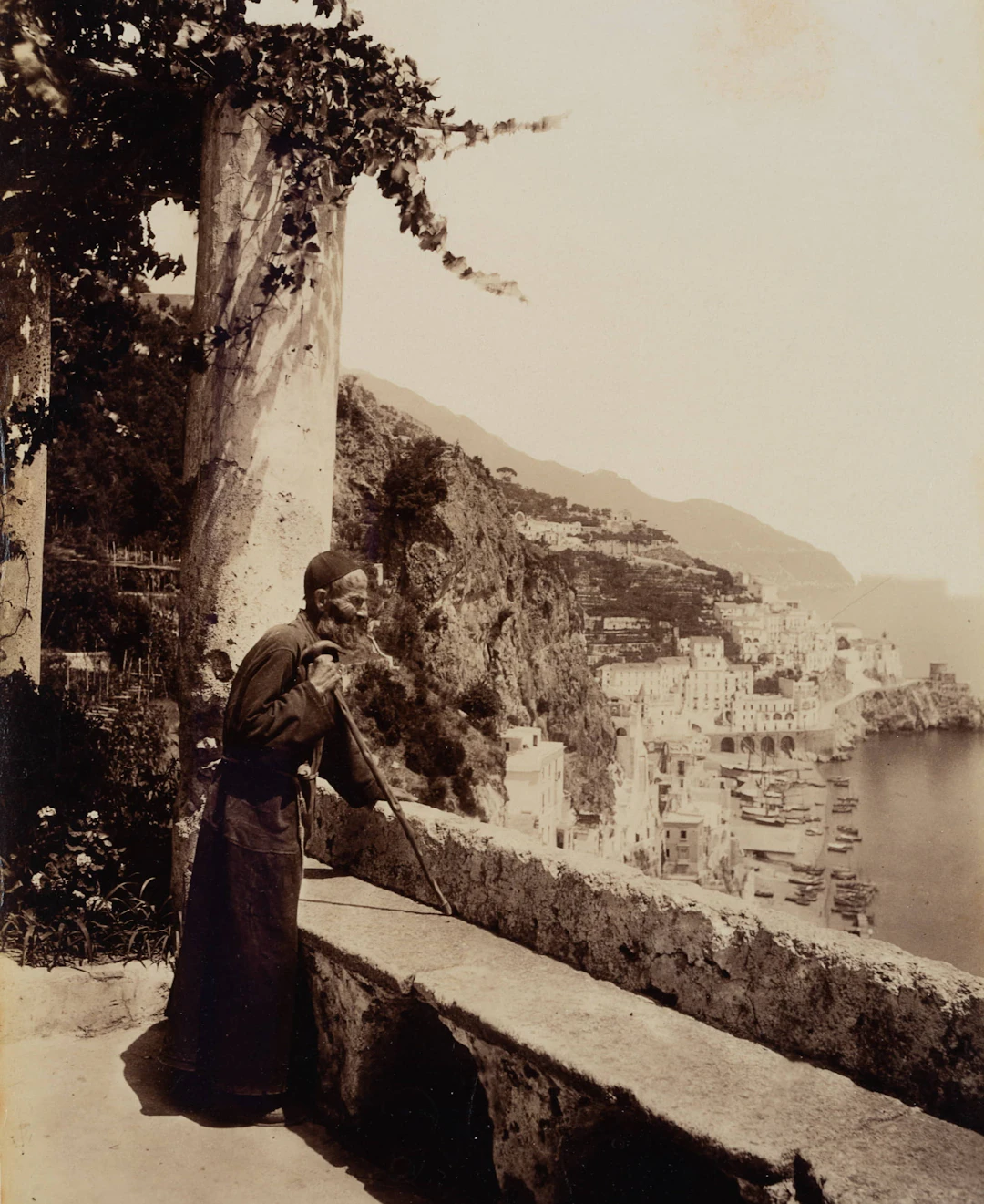 Panoramablick über Amalfi Küste mit Mönch | 48413