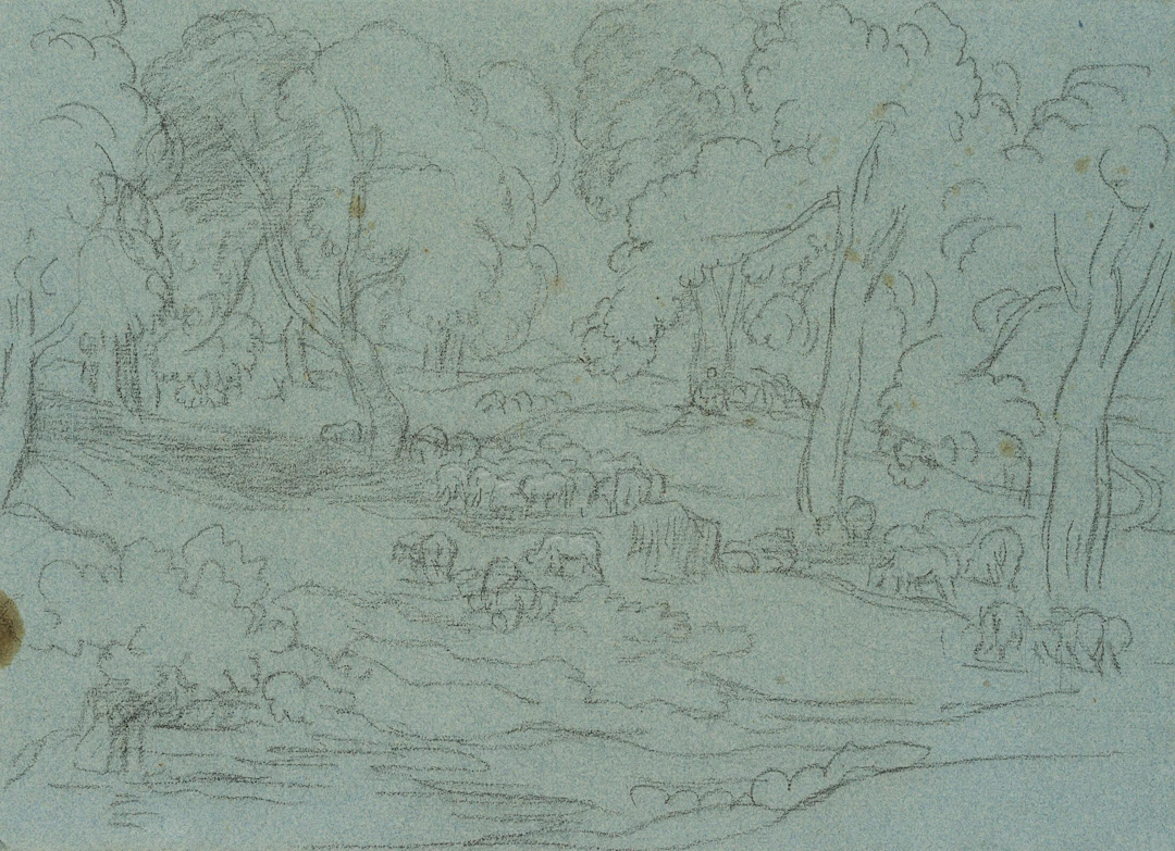 Arkadische Landschaft mit Schafen | 18165
