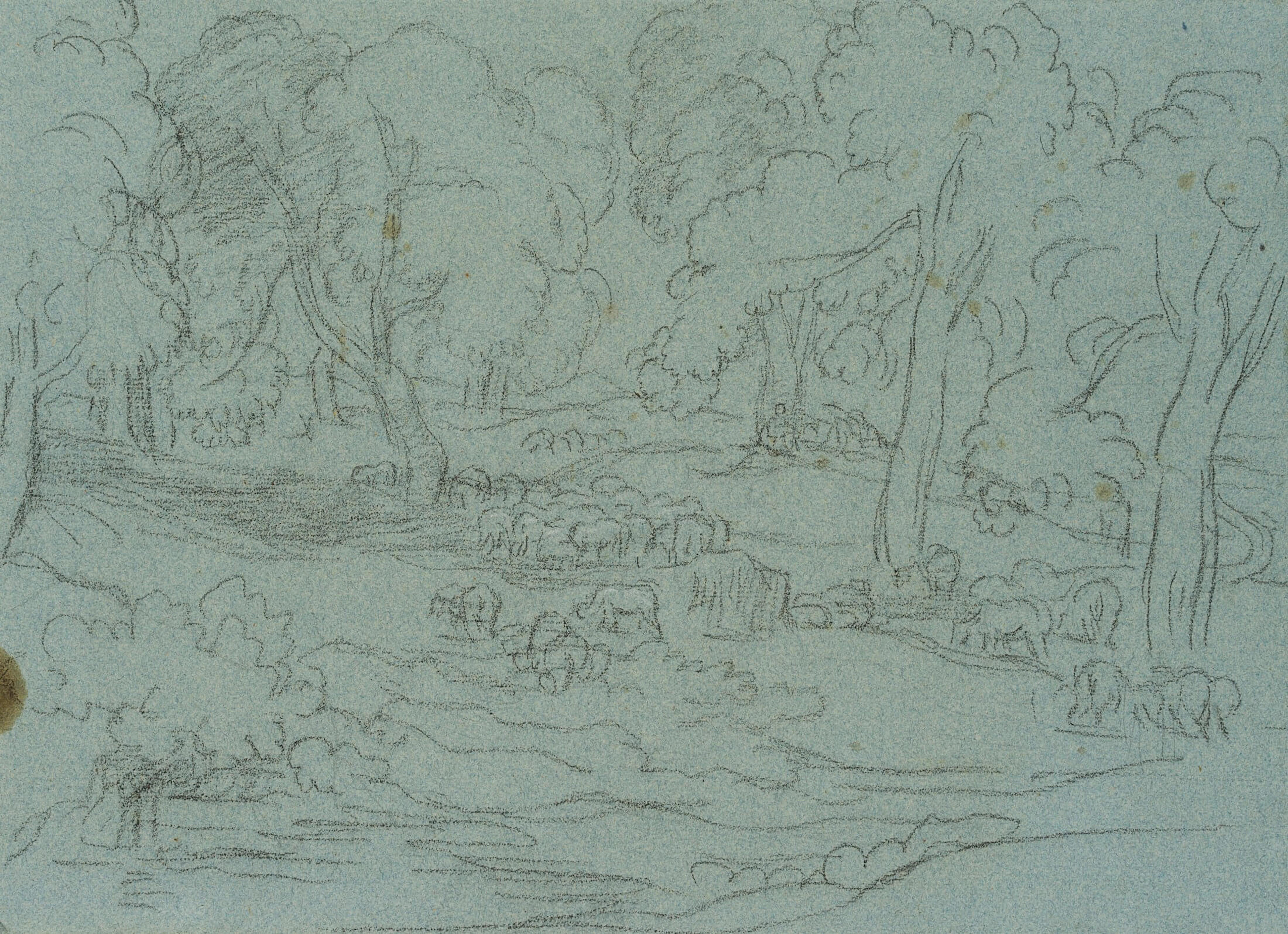 Arkadische Landschaft mit Schafen | 18165