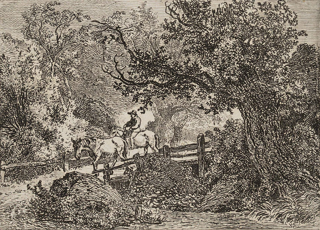 Reitender Bauer im Wald | 17120