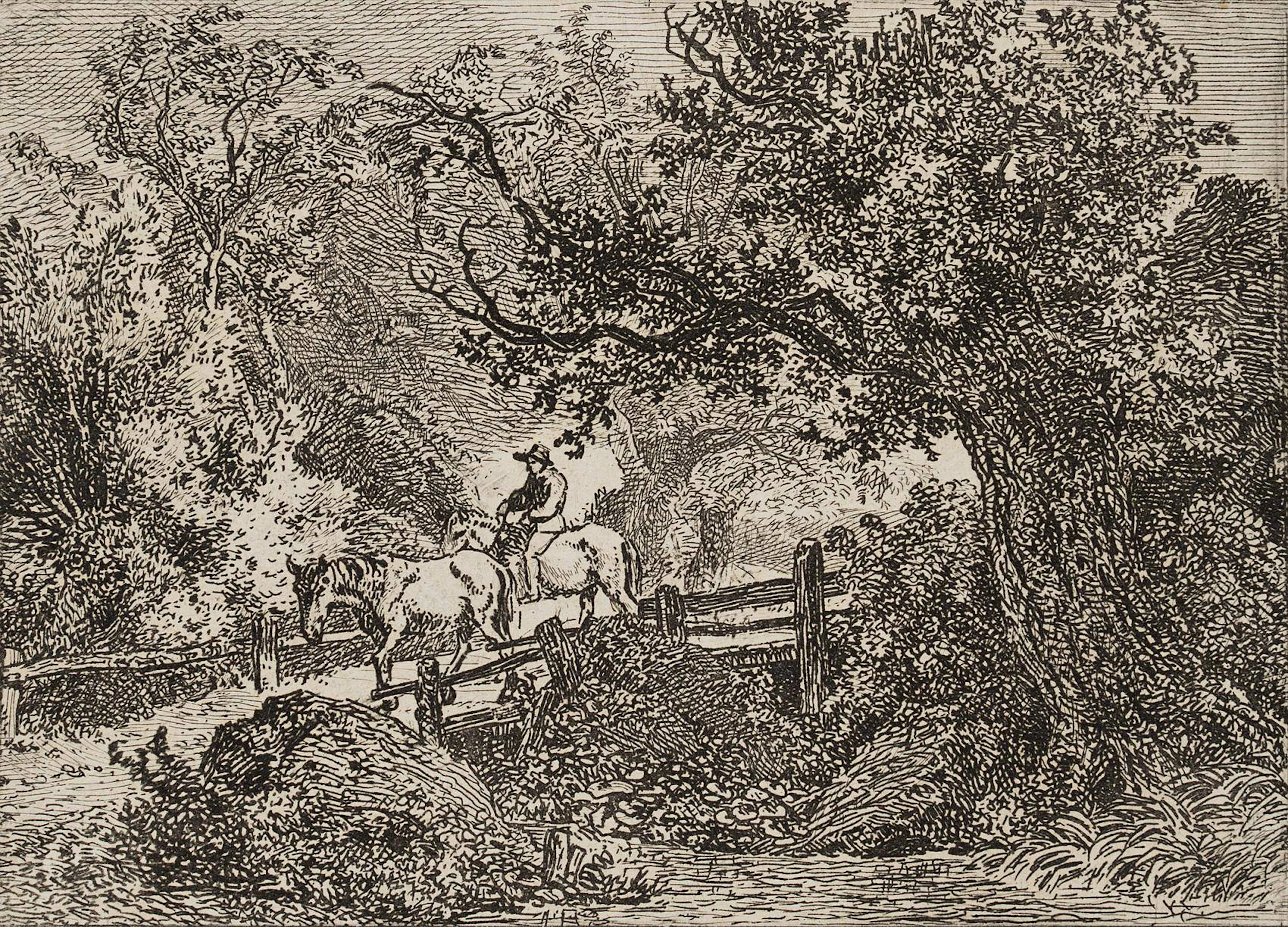 Reitender Bauer im Wald | 17120