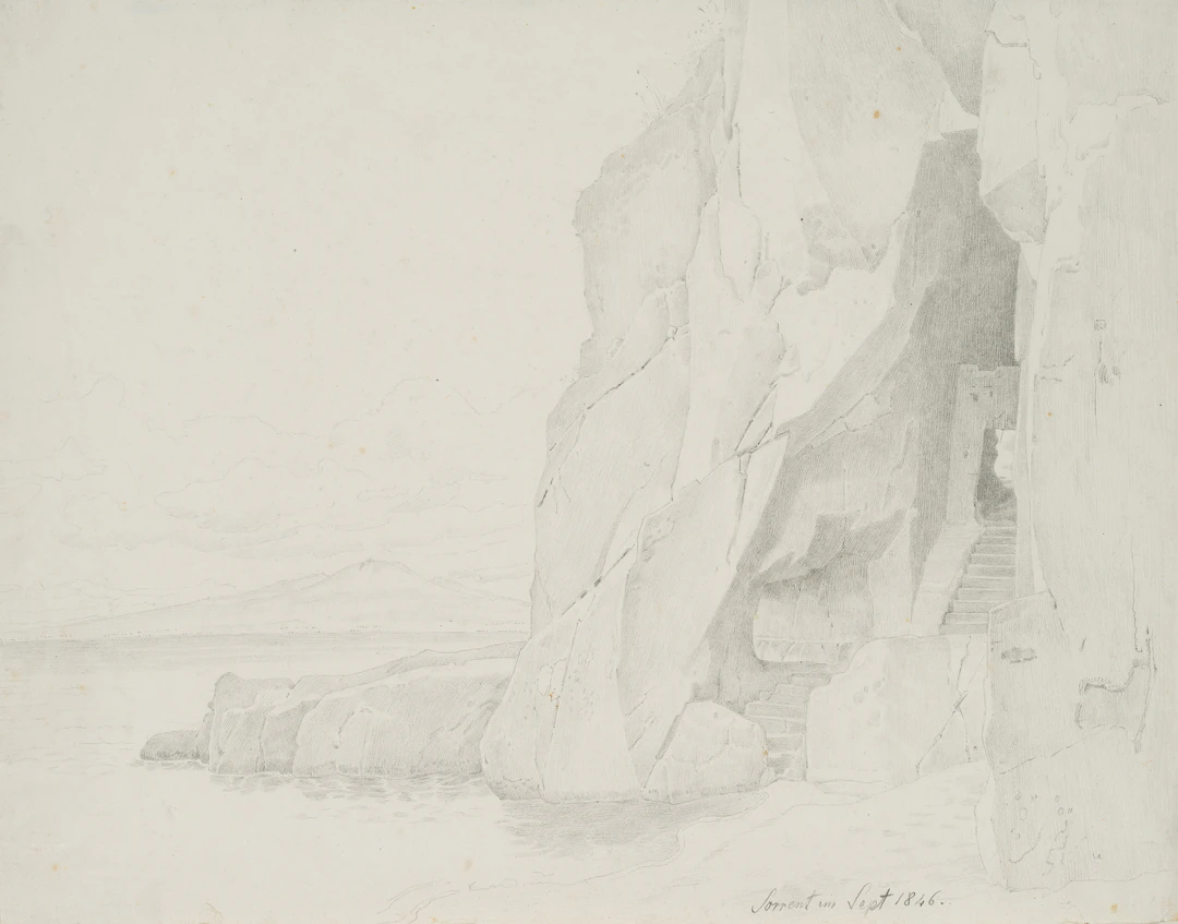 Theodor Leopold Weller (1802 Mannheim - 1880 ebd.), Das Felsenufer