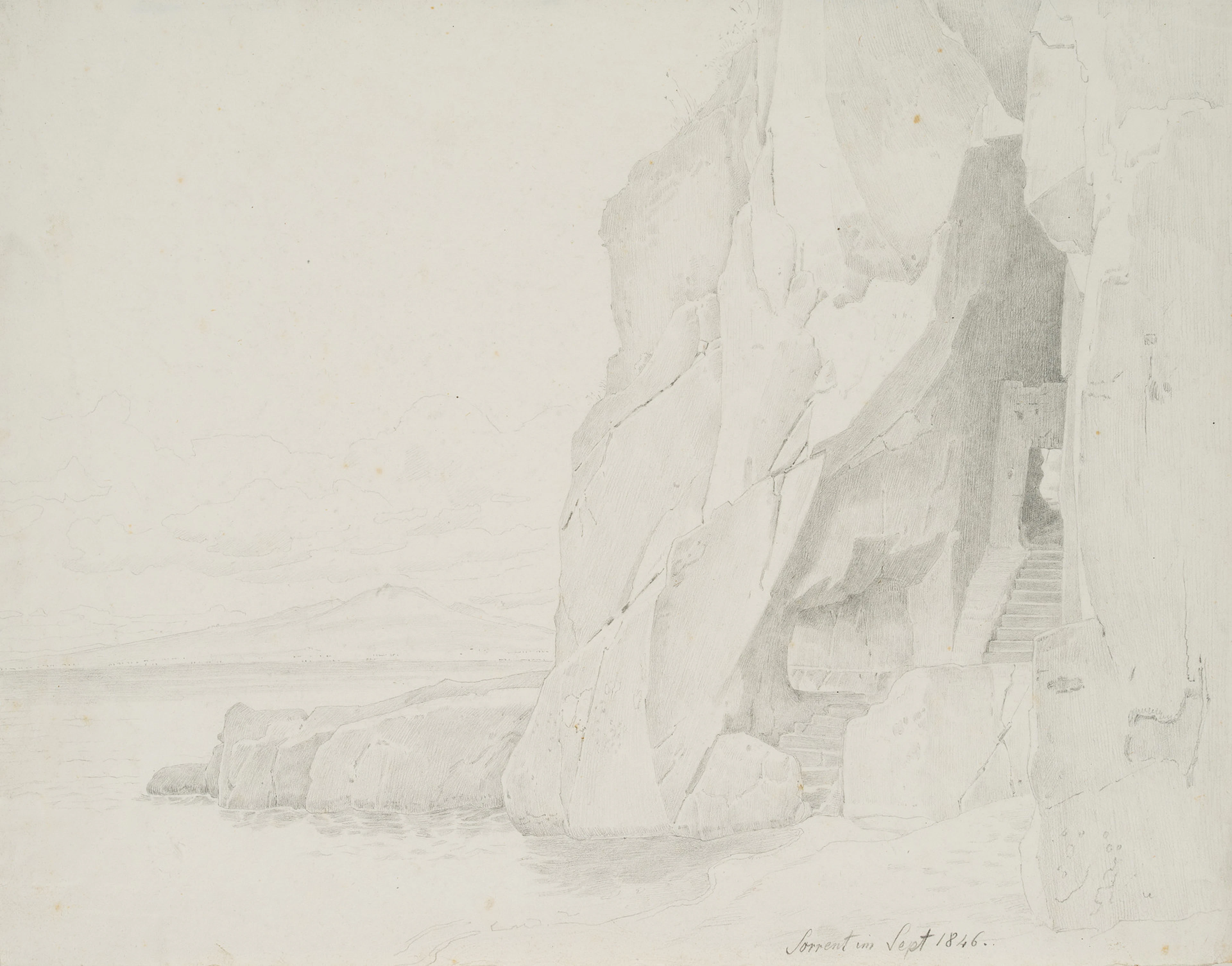 Theodor Leopold Weller (1802 Mannheim - 1880 ebd.), Das Felsenufer