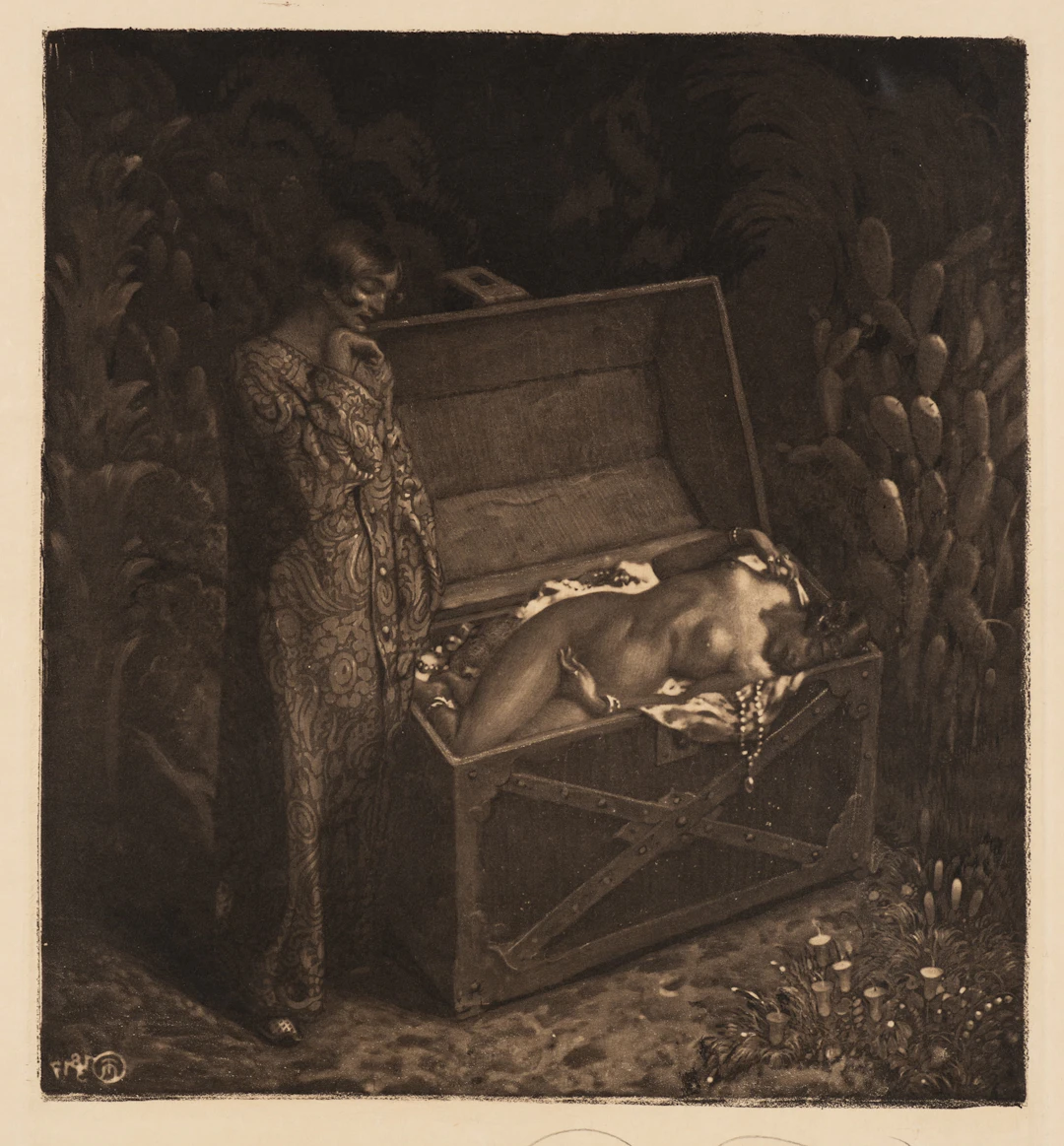 Richard Teschner (1879 Karlsbad - 1948 Wien), Rivalinnen. Allegorische