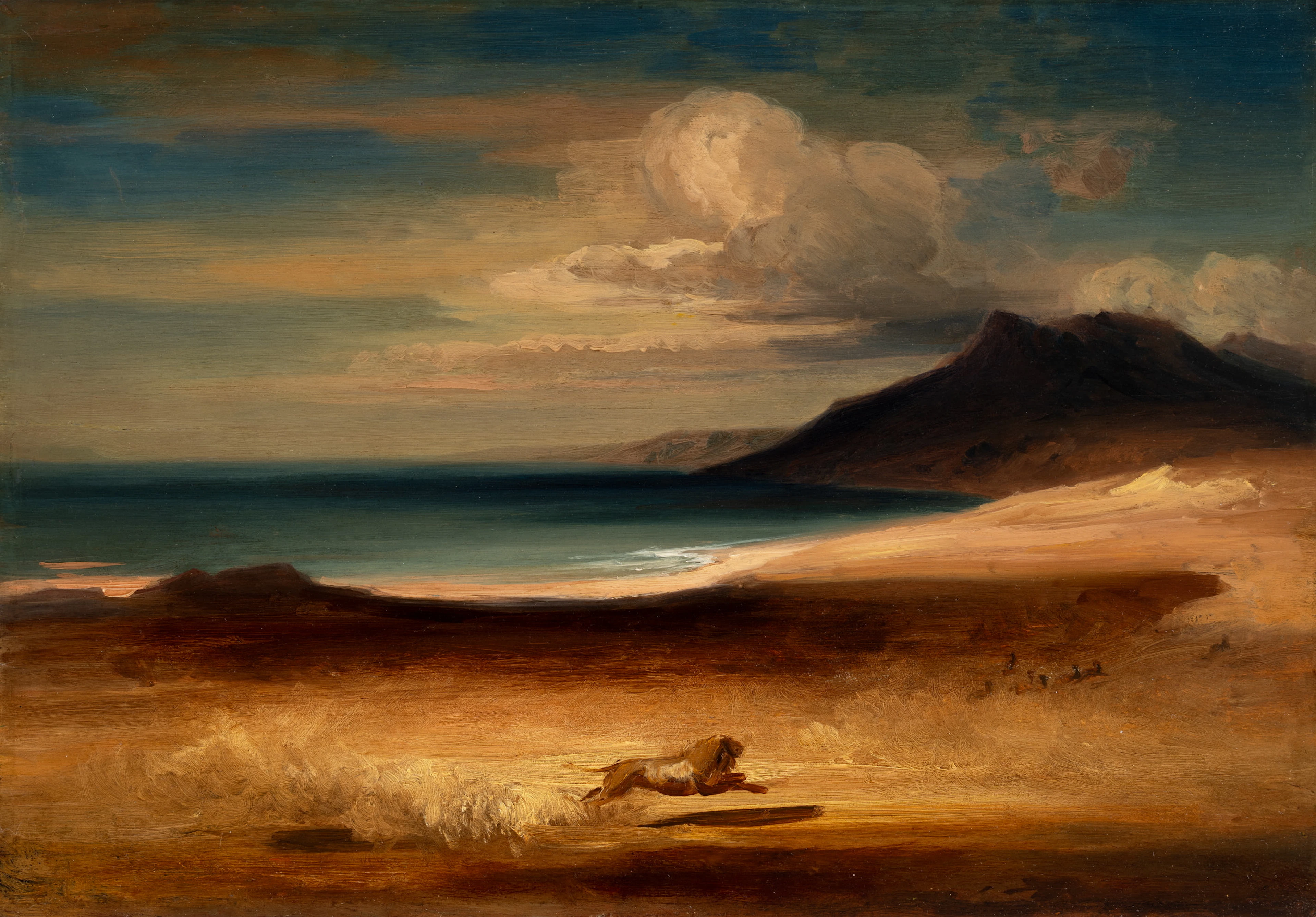 August Löffler (1822 München - 1866 ebd.), Die Küste am Toten Meer
