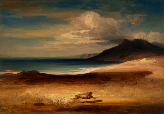 August Löffler (1822 München - 1866 ebd.), Die Küste am Toten Meer