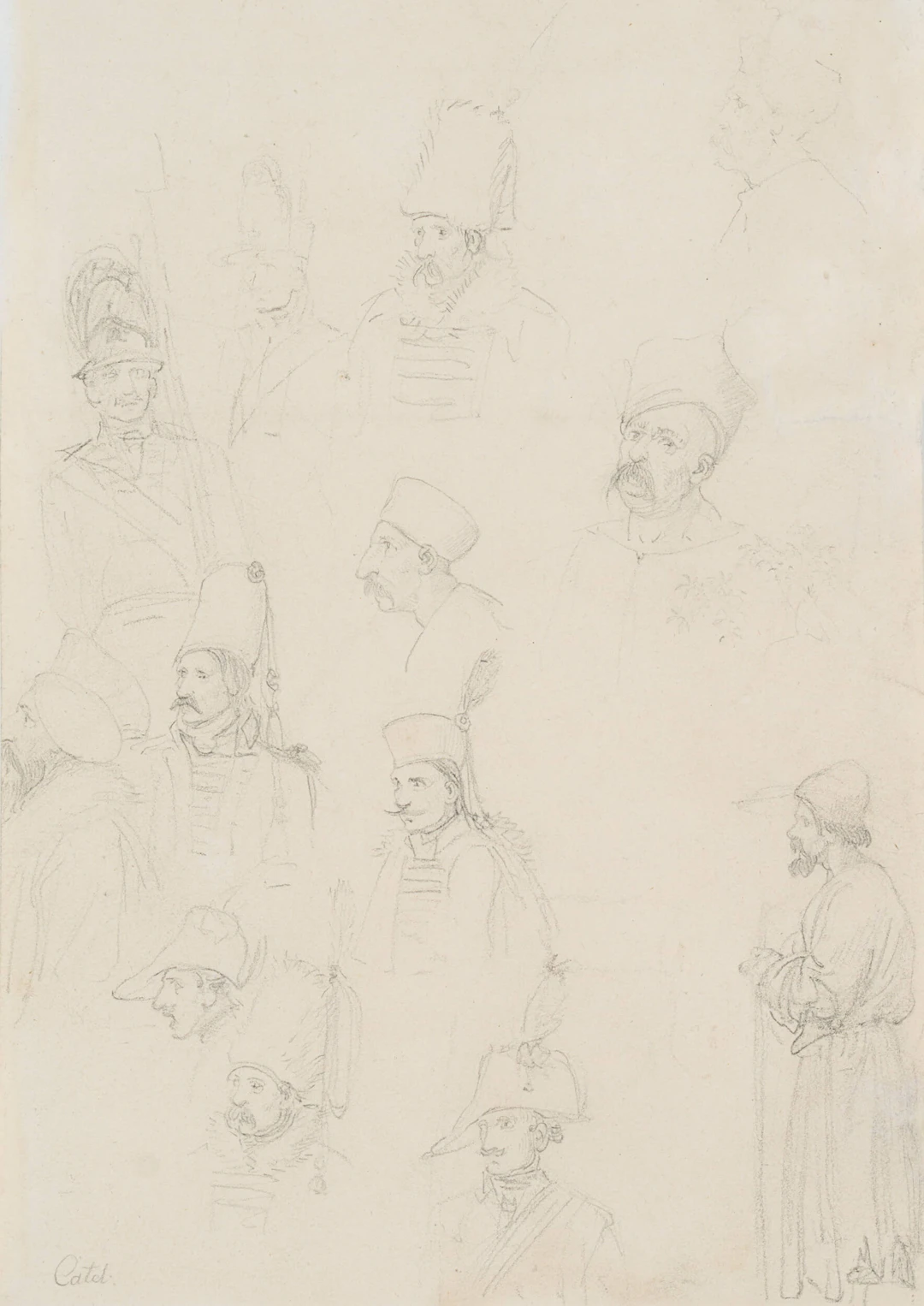 Franz Ludwig Catel (1778 Berlin - 1856 Rom), Figurenstudie mit Soldaten