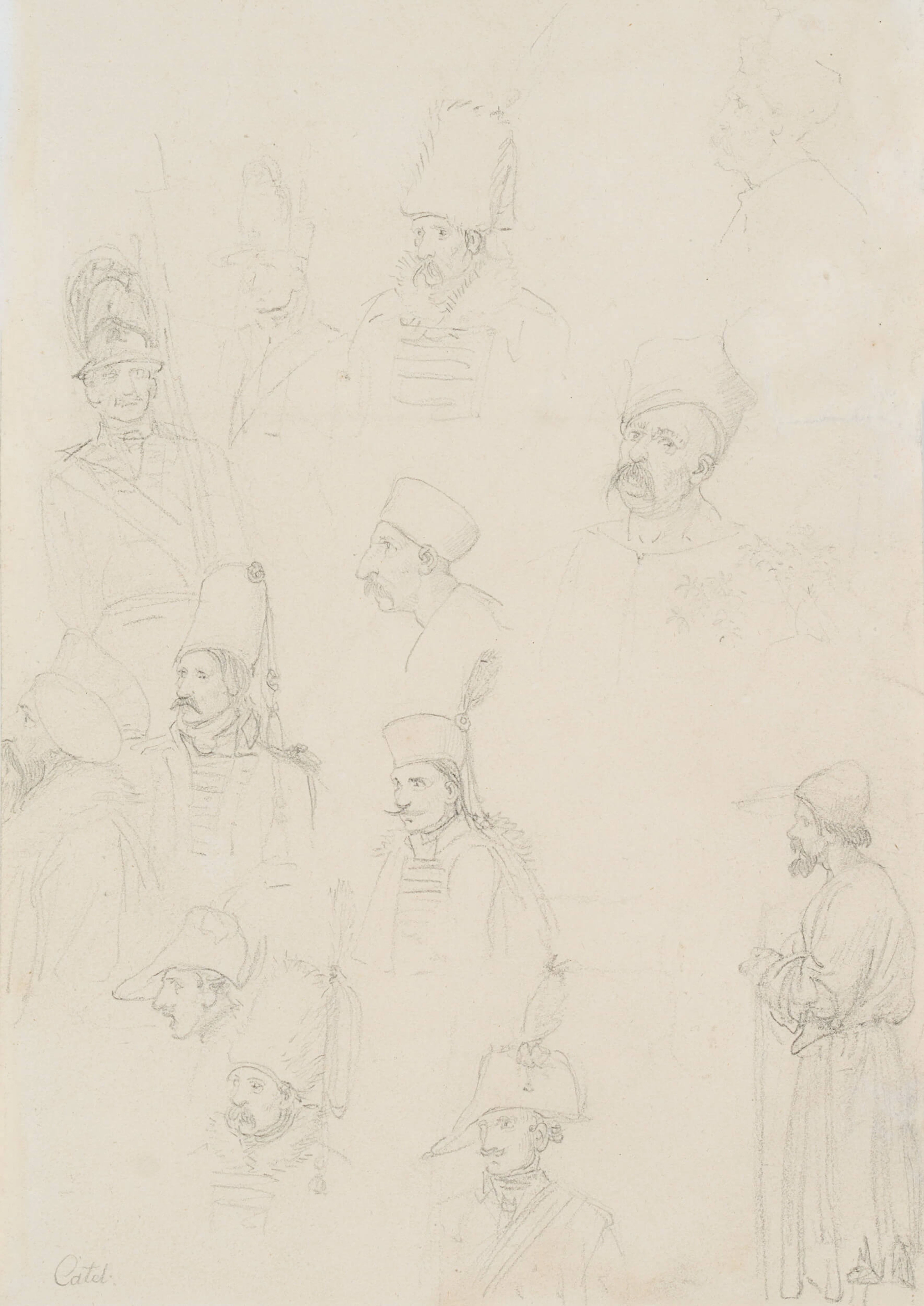 Franz Ludwig Catel (1778 Berlin - 1856 Rom), Figurenstudie mit Soldaten