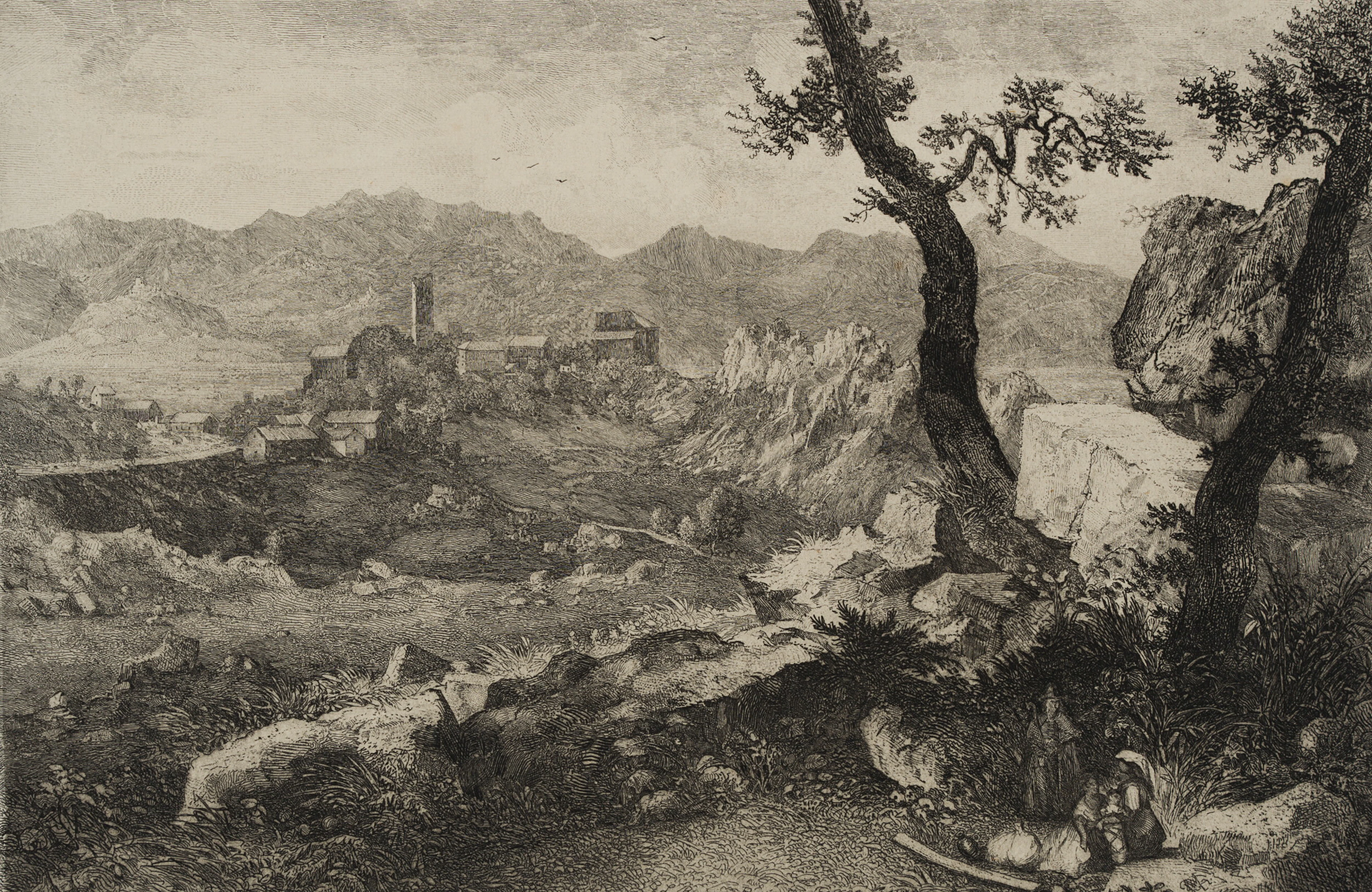 George Loring (1814 Boston - 1889 Malden), Blick auf Olevano und die