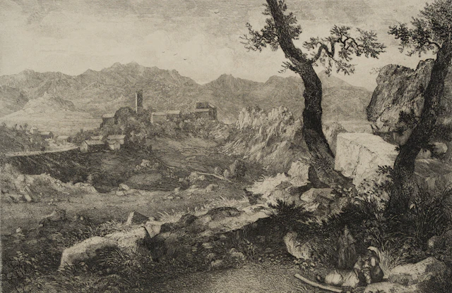 George Loring (1814 Boston - 1889 Malden), Blick auf Olevano und die