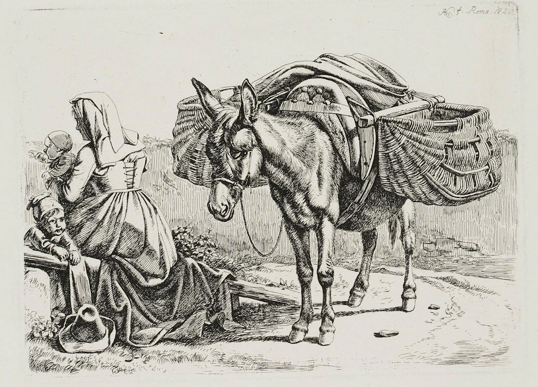 Die Italienerin bei dem Esel | 16182