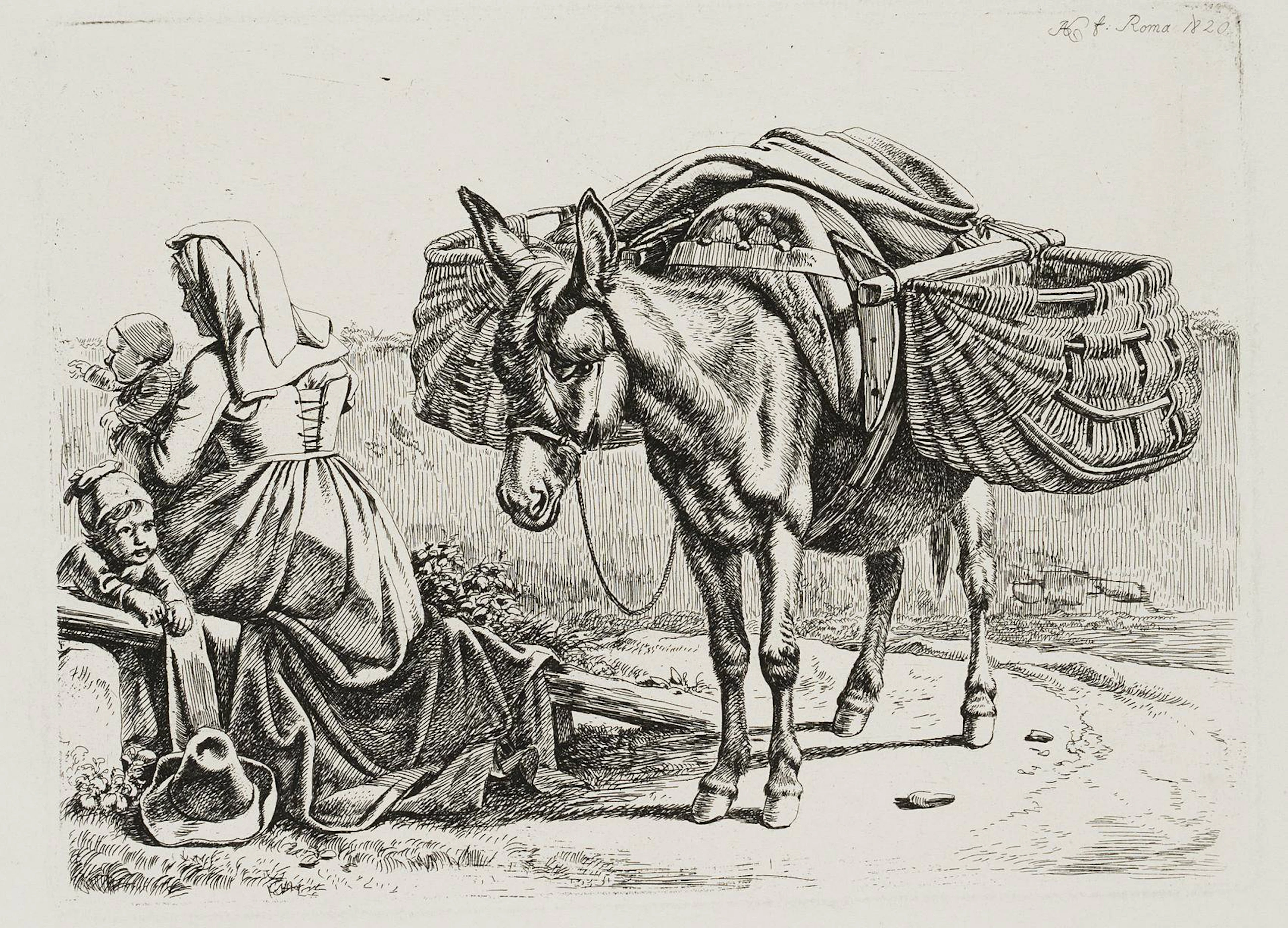 Die Italienerin bei dem Esel | 16182