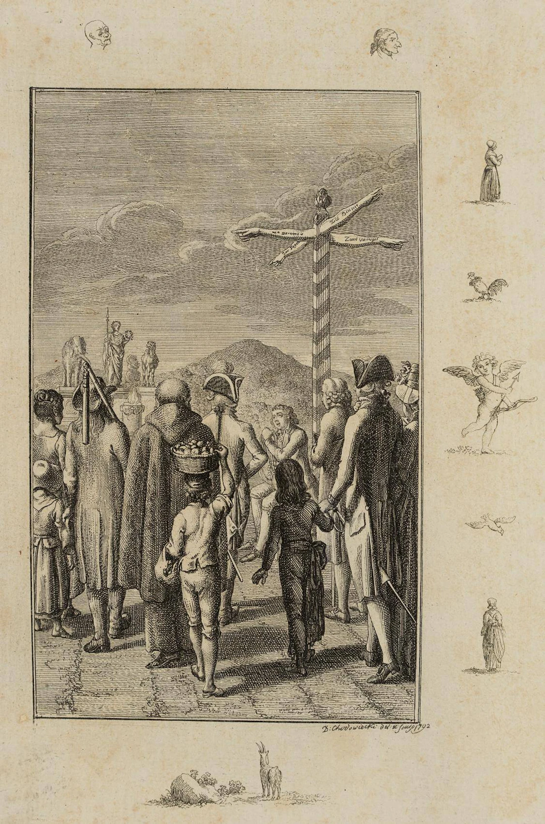 Der Dichter am Wegkreuz zur Tugend | 13901