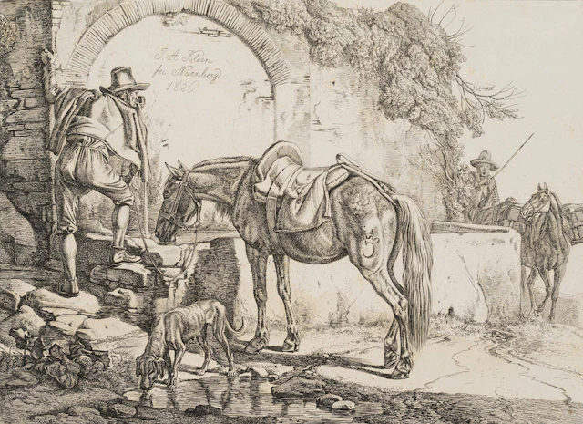 Italiener am Brunnen trinkend | 17181