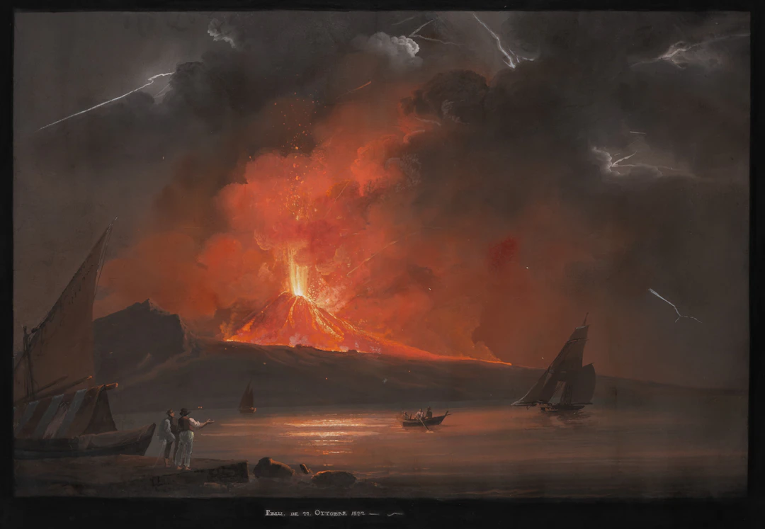 Unbekannt (19. Jahrhundert), Vulkanausbruch bei Nacht. Nächtliche