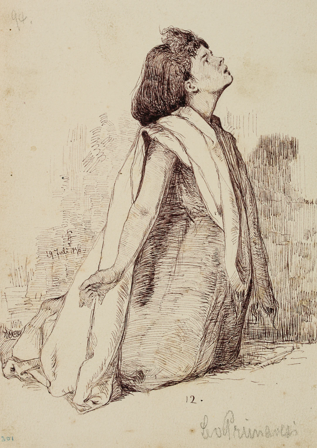 Leo Primavesi (1871 Köln - nach 1937 ), Studie einer knienden Frau