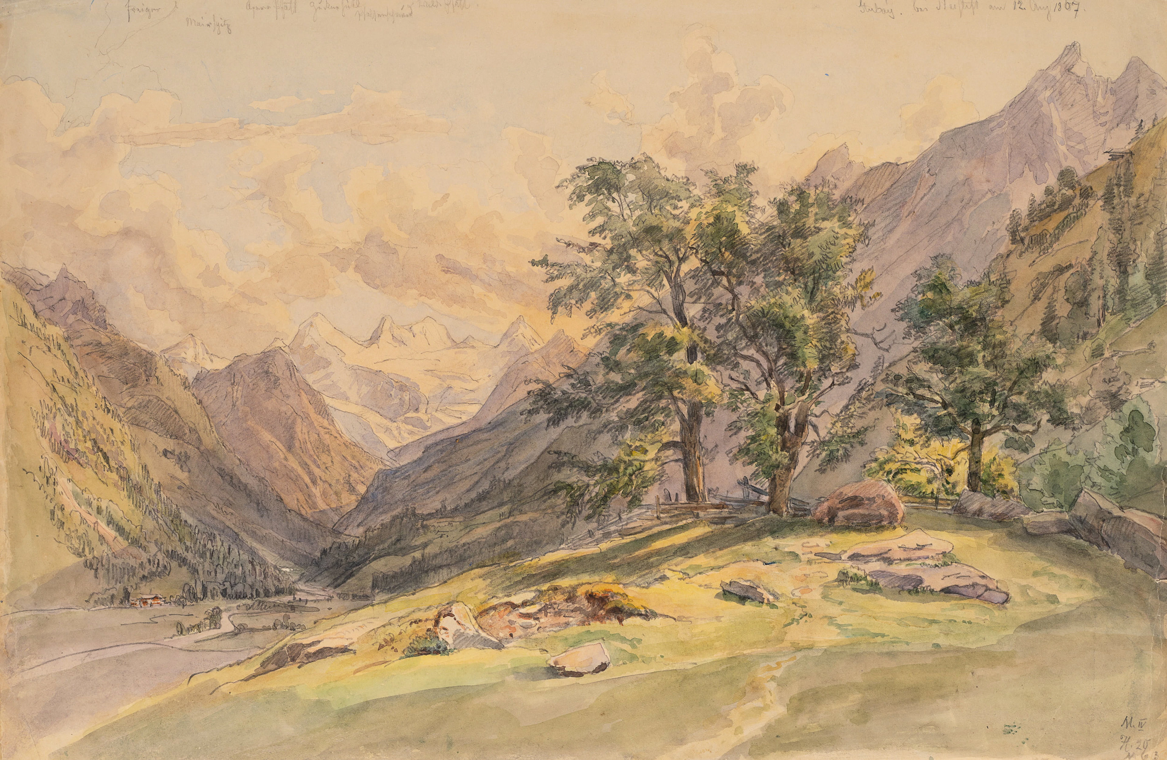 Georg Wiesend (1807 Kufstein - 1881 Berchtesgaden), Stubaier Alpen