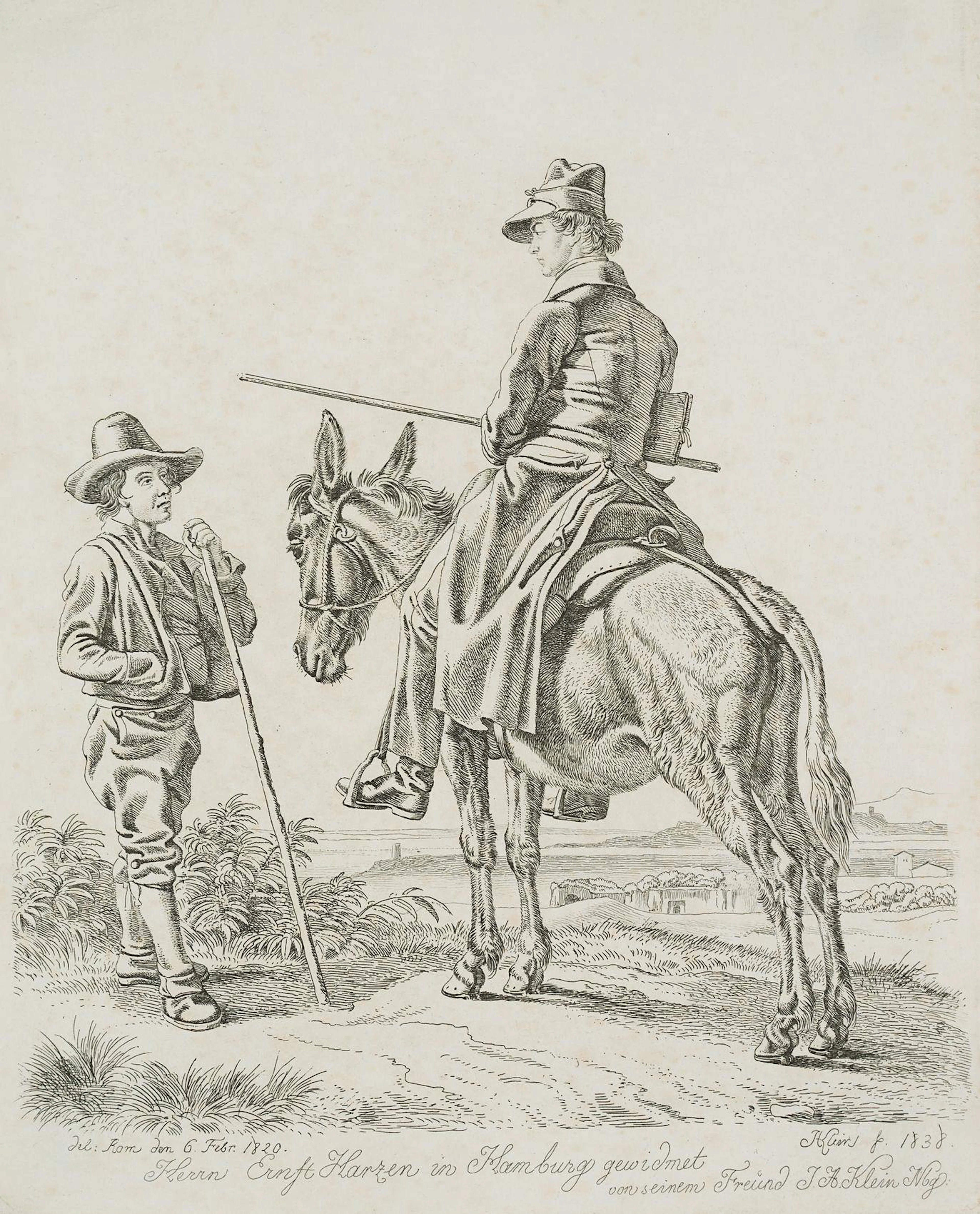 Meldereiter und italienischer Bauer | 15339