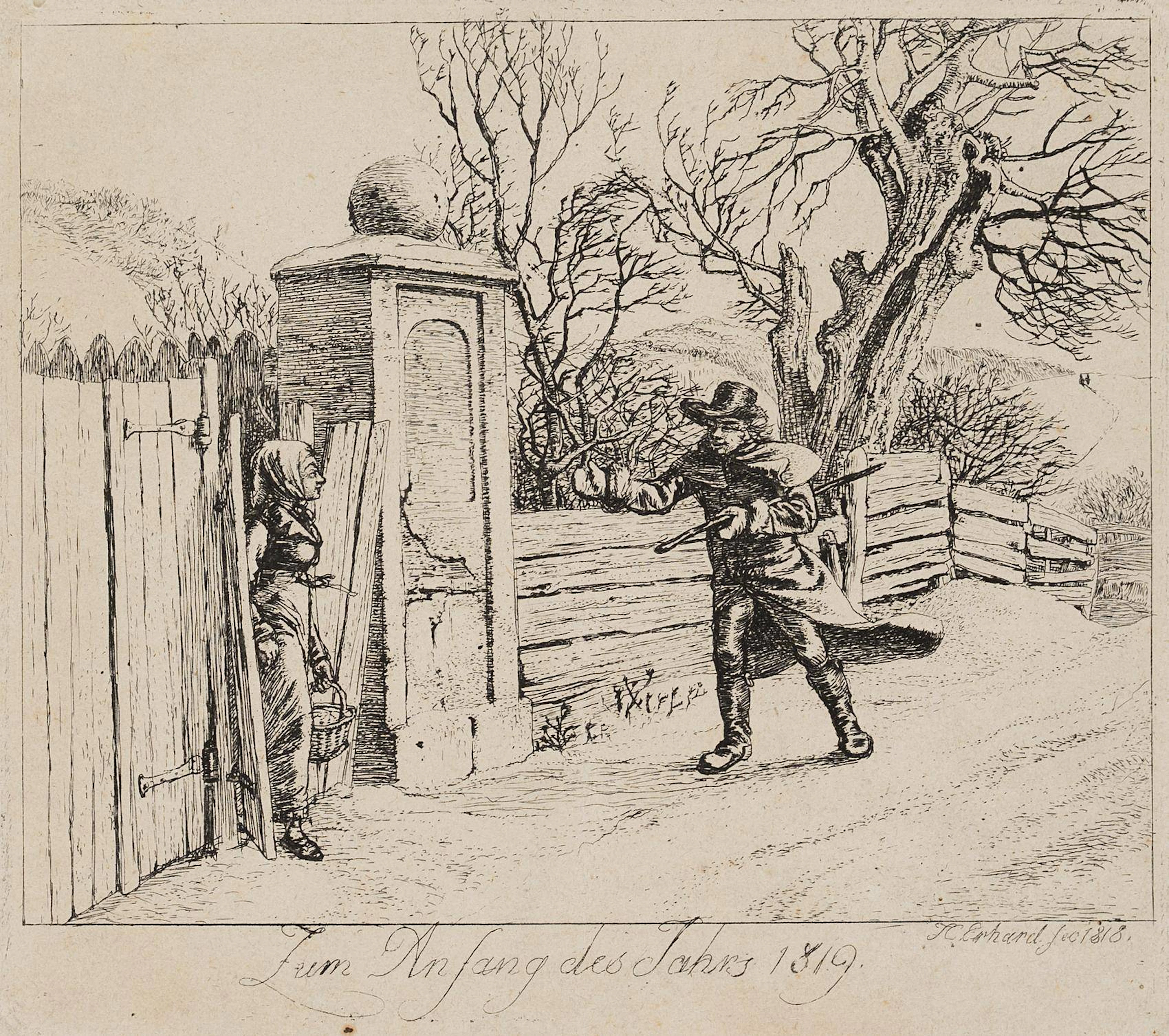 Winterlandschaft, Neujahrsgruß 1819 | 17165