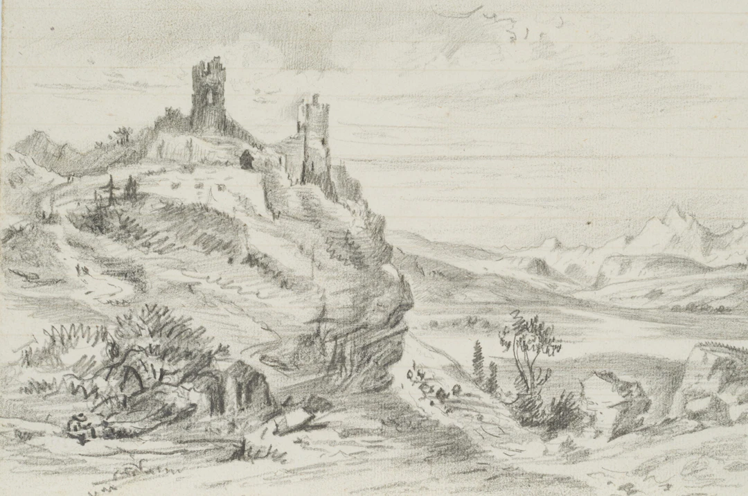Berglandschaft mit Burgruine | 45421
