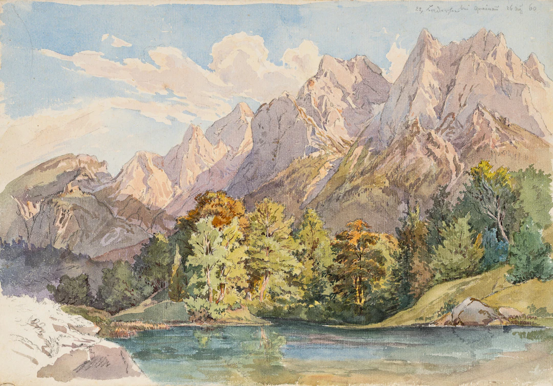 Georg Wiesend (1807 Kufstein - 1881 Berchtesgaden), Badersee bei Grainau