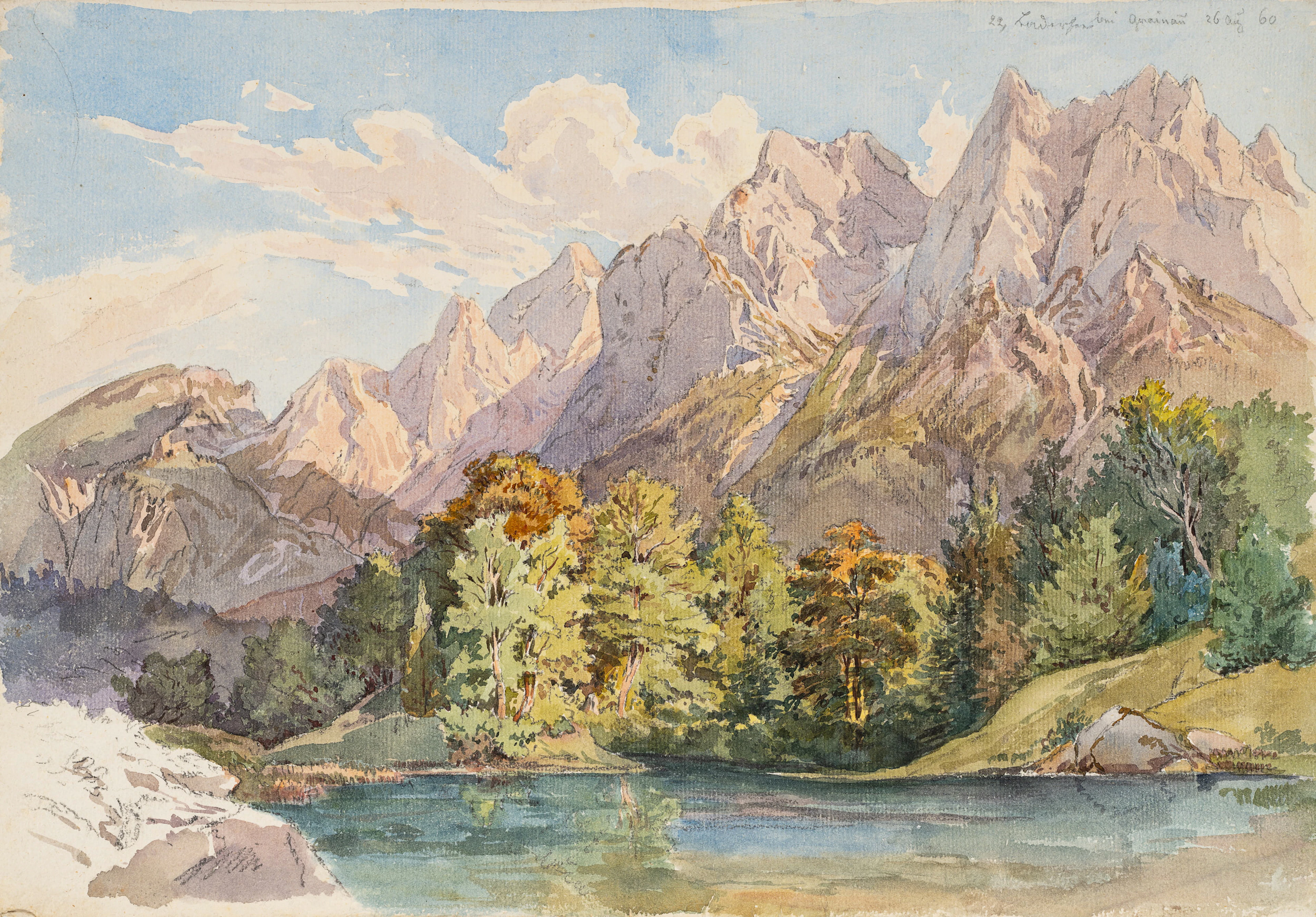 Georg Wiesend (1807 Kufstein - 1881 Berchtesgaden), Badersee bei Grainau