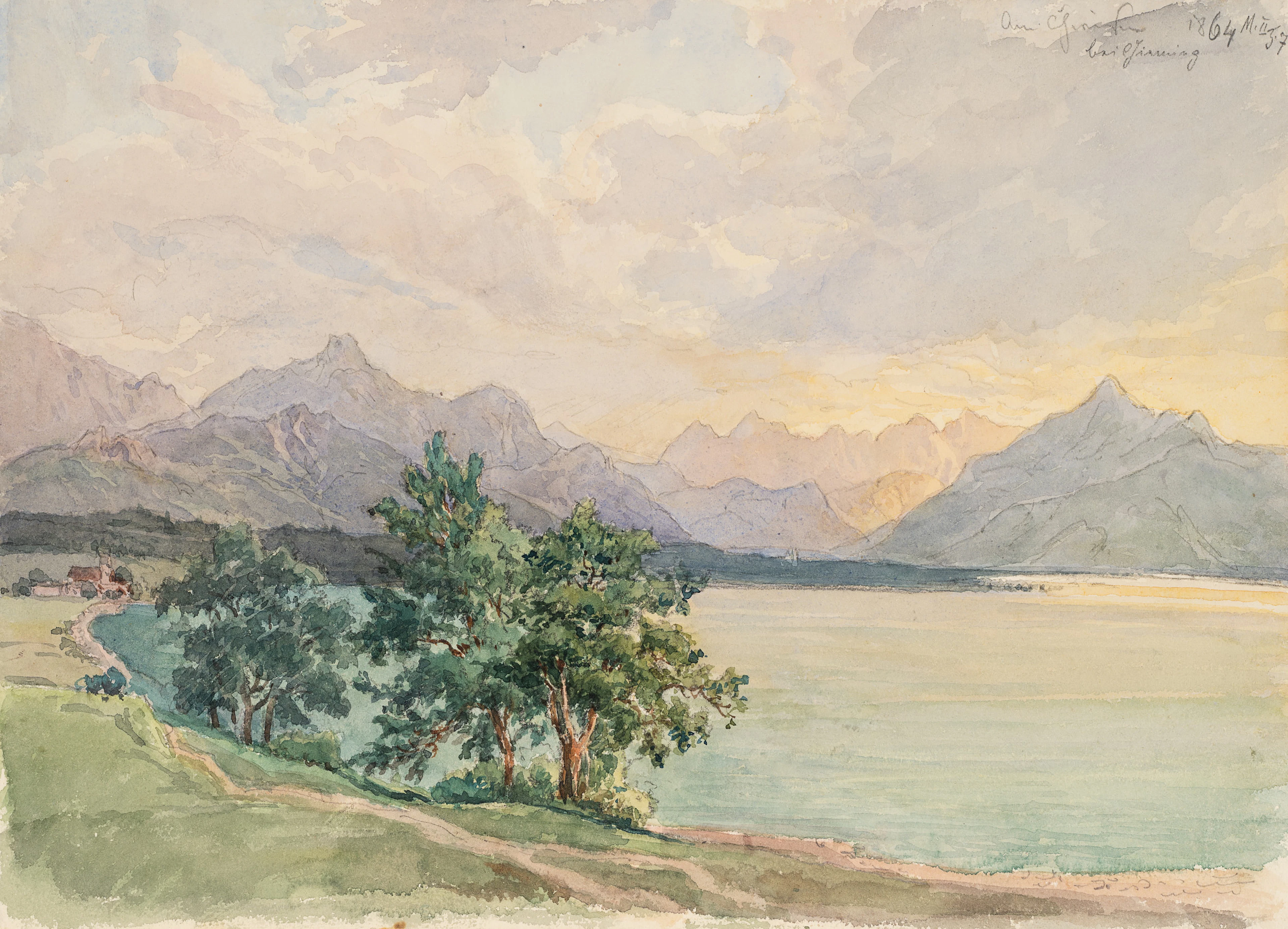 Georg Wiesend (1807 Kufstein - 1881 Berchtesgaden), Am Chiemsee bei