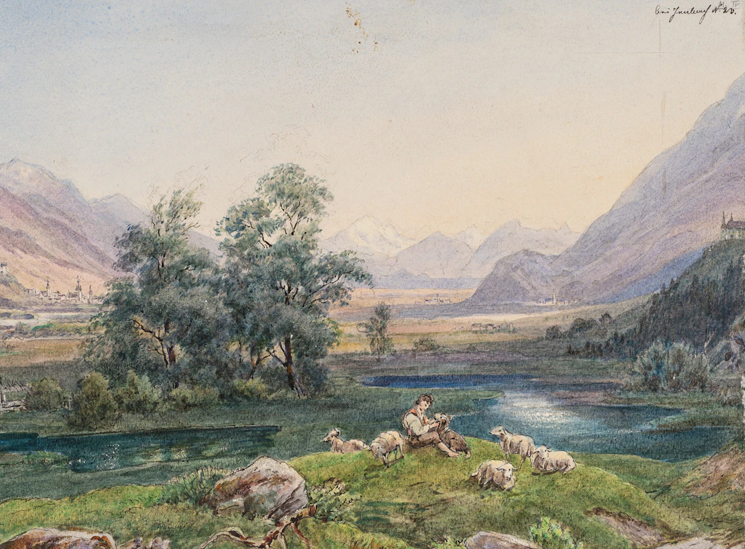 Georg Wiesend (1807 Kufstein - 1881 Berchtesgaden), Schäfer im Inntal