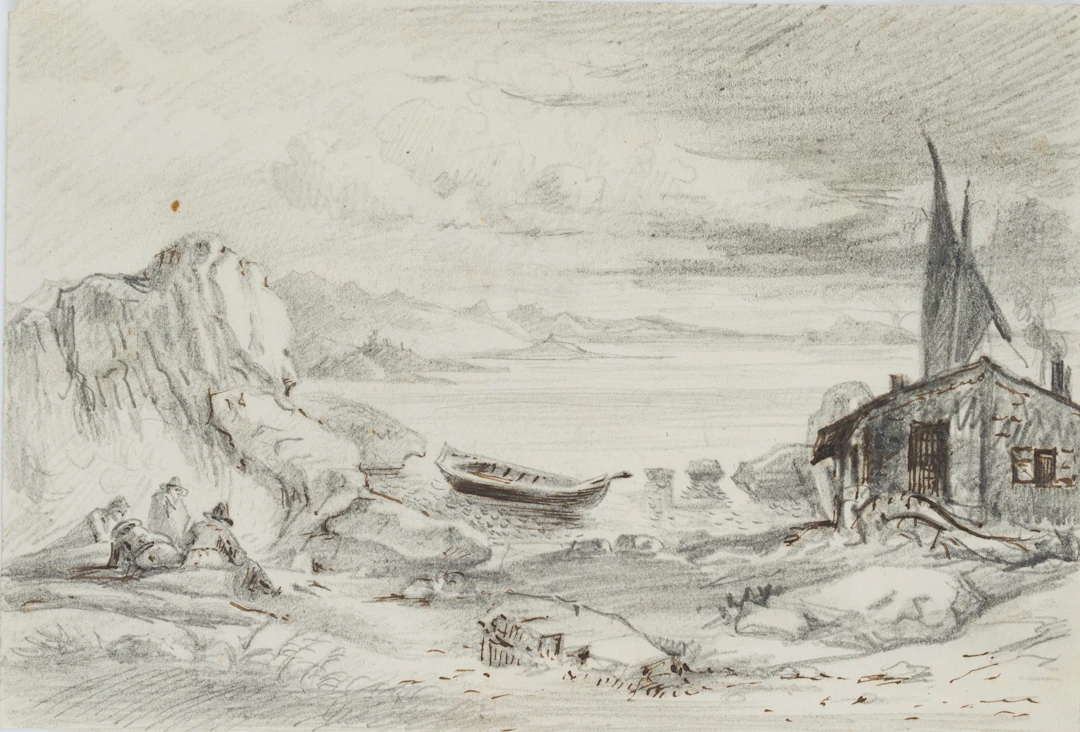Bucht mit Hütte am Wasser