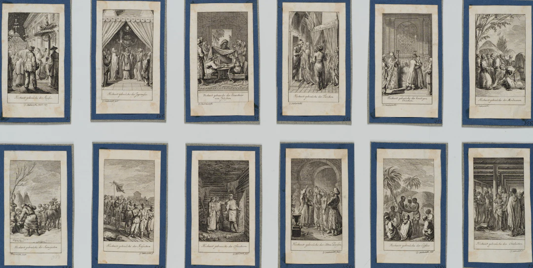 12 Blätter Hochzeitsgebräuche bei verschiedenen Völkern | 14722
