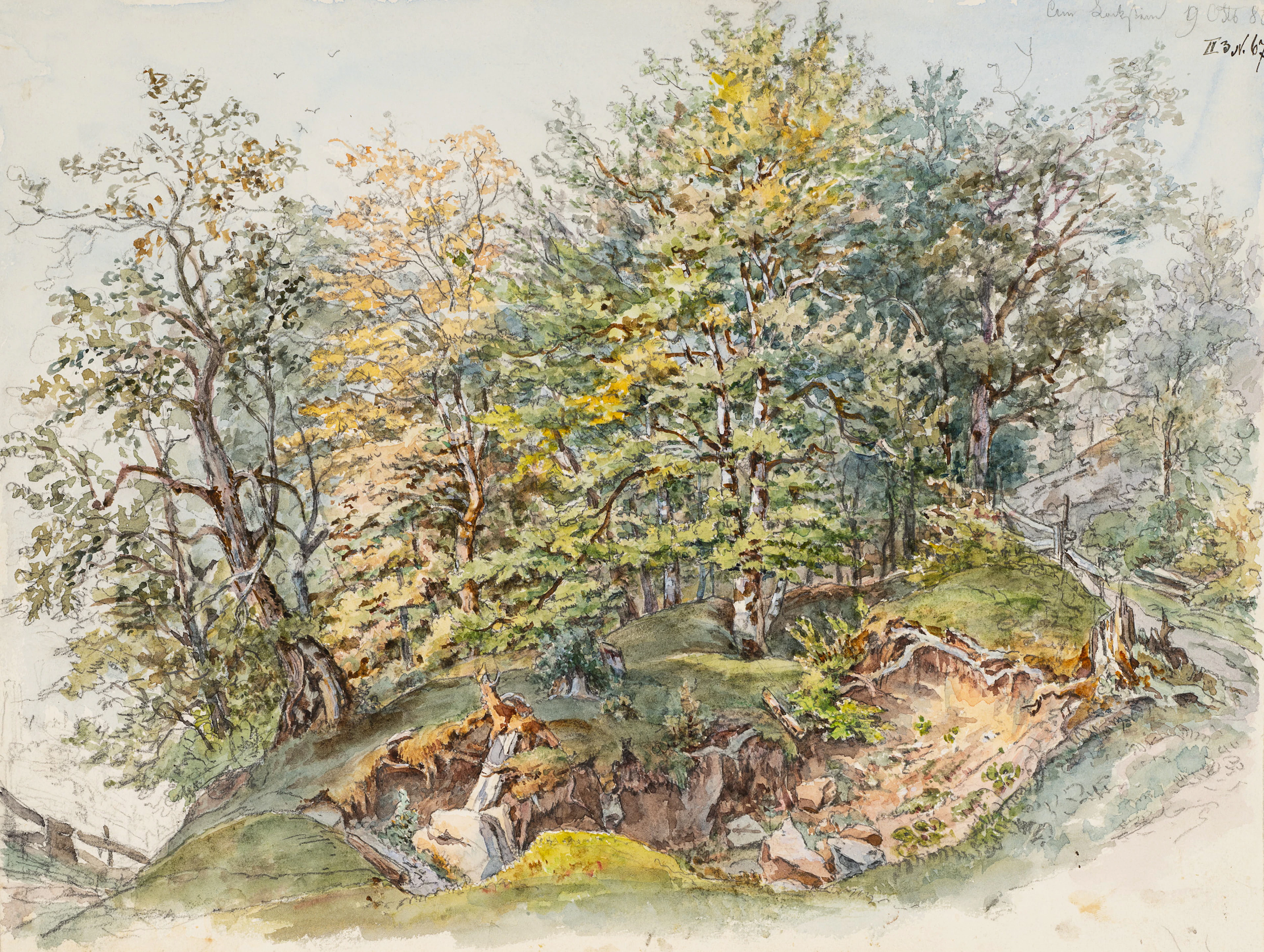 Georg Wiesend (1807 Kufstein - 1881 Berchtesgaden), Wäldchen in den
