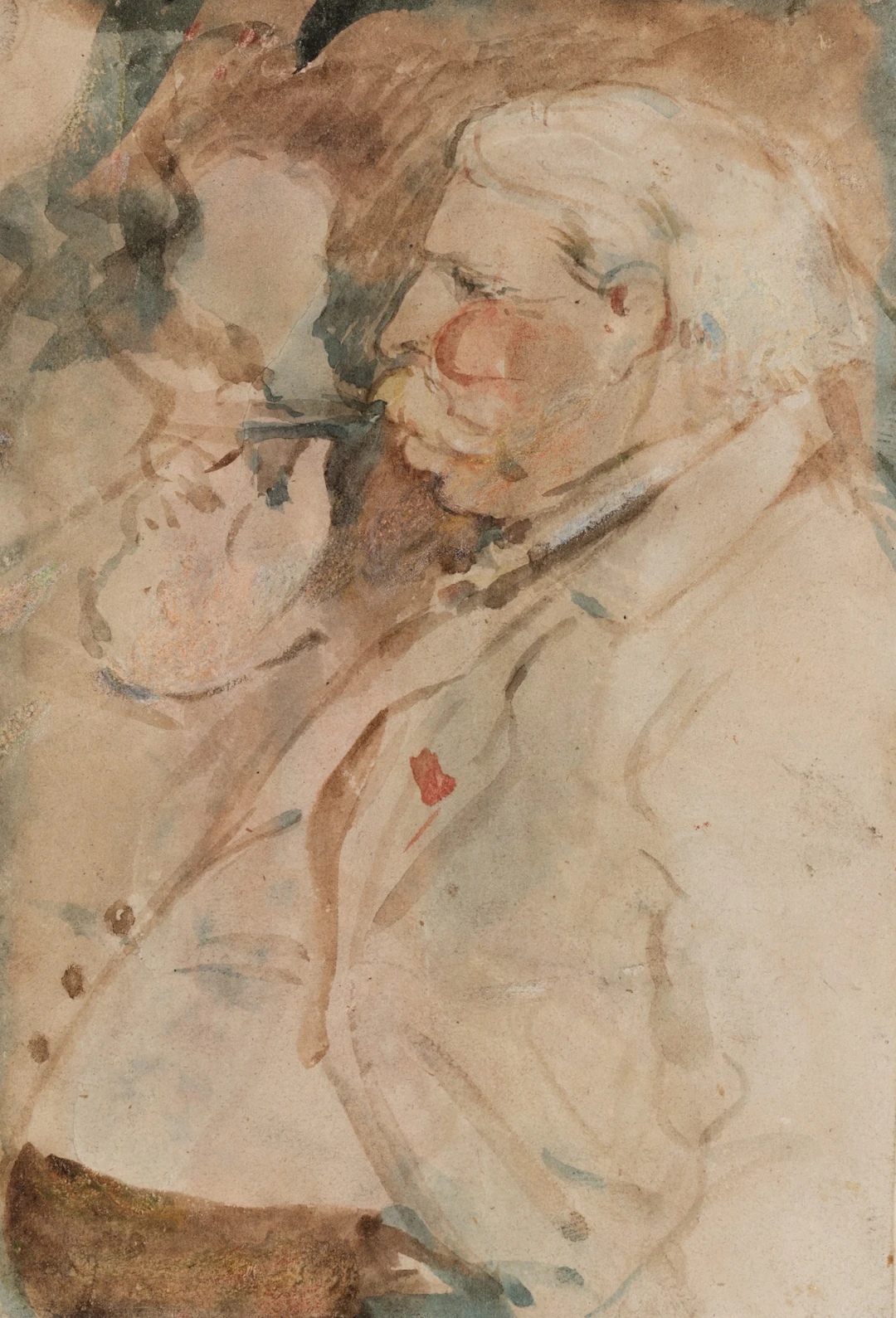 Moritz von Schwind (1804 Wien - 1871 München), Satirisches Selbstporträt