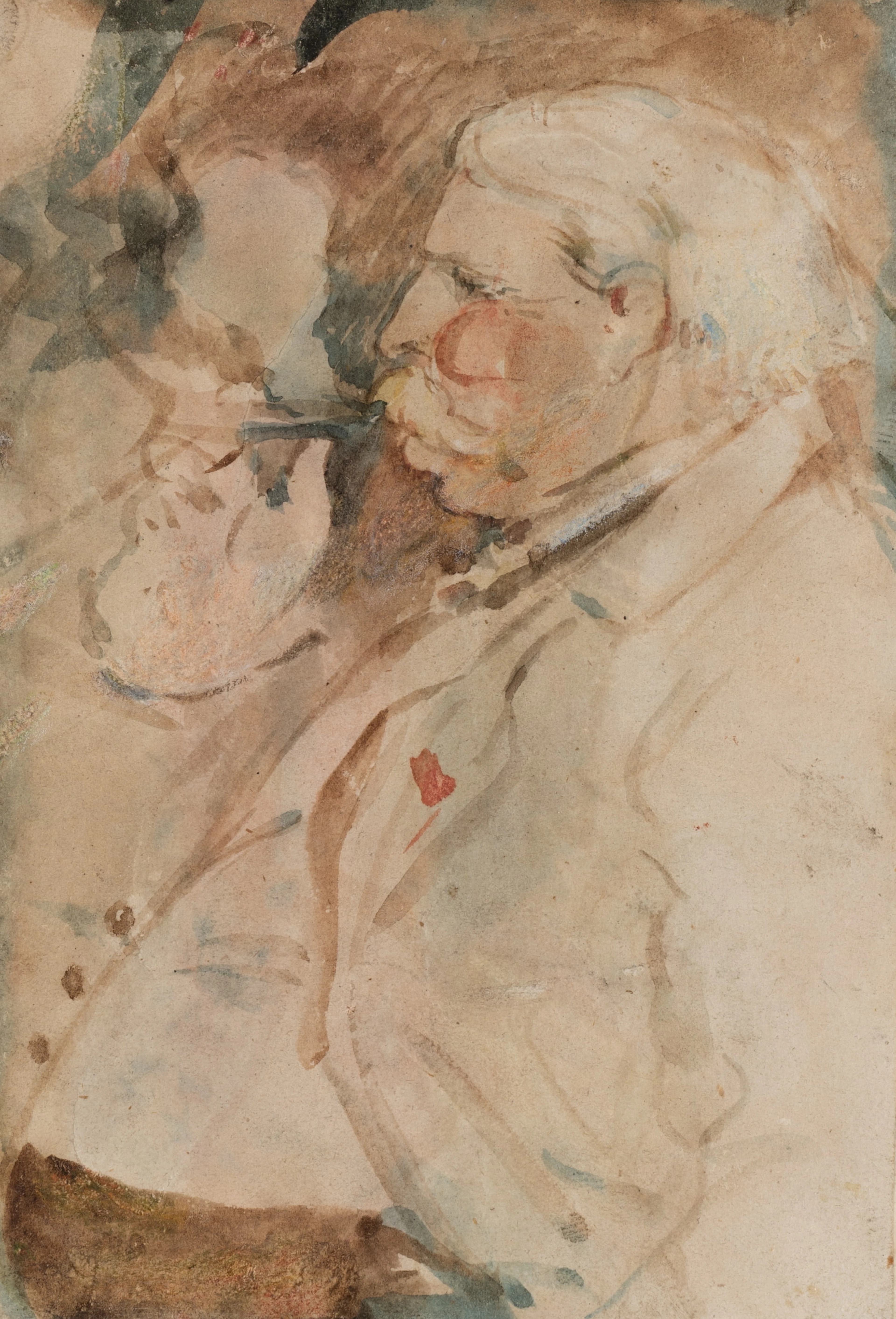Moritz von Schwind (1804 Wien - 1871 München), Satirisches Selbstporträt