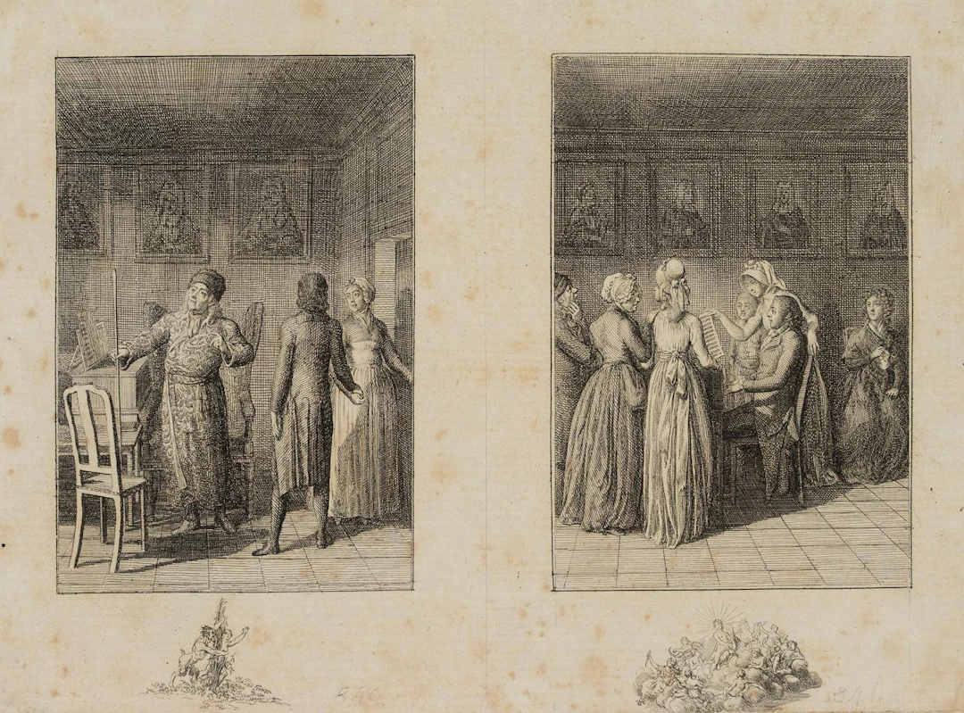 Pfarrer mit dem Pfeifenrohr & Die gräfliche Familie am Klavier