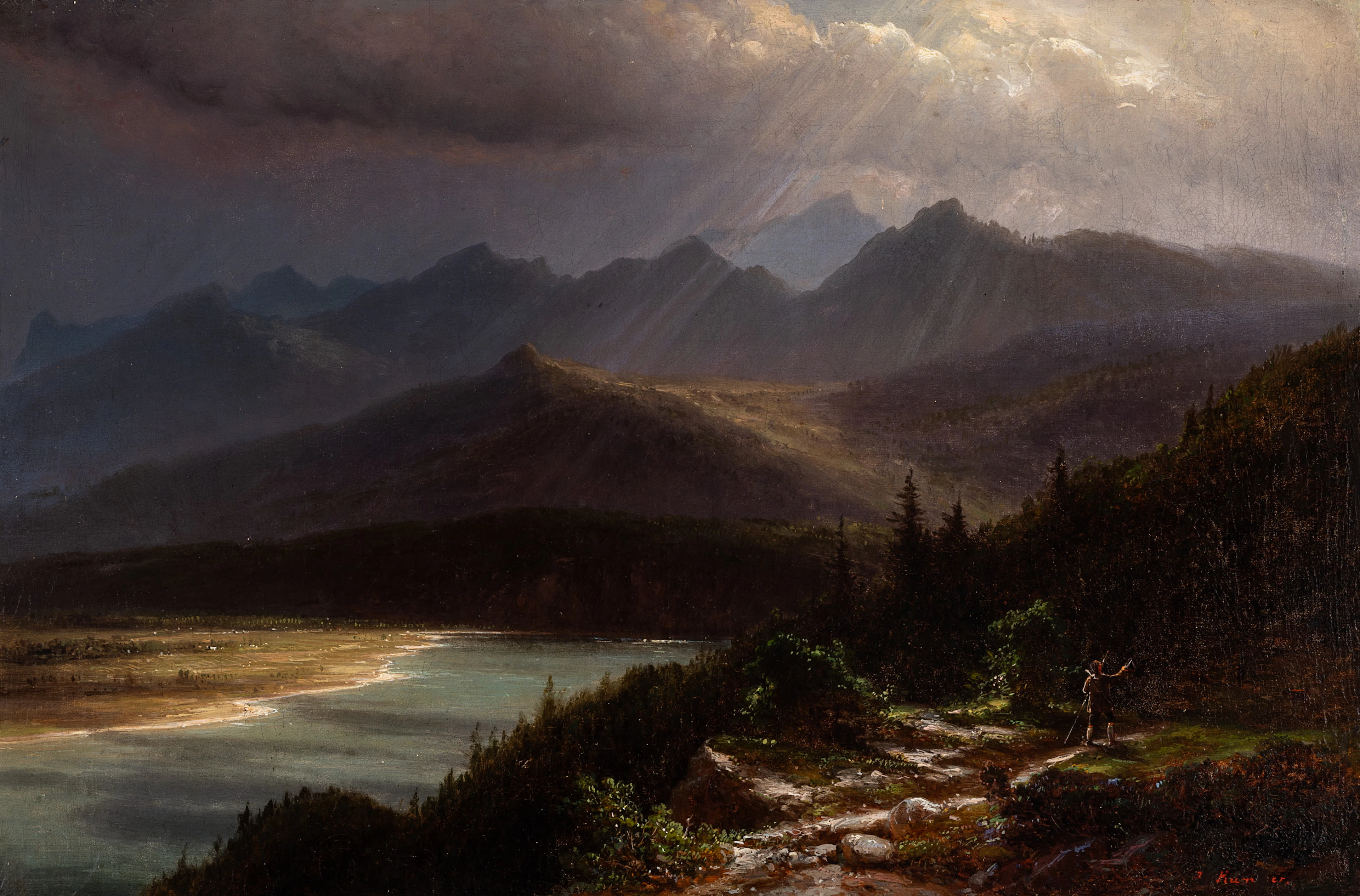 Carl Robert Kummer (1810 Dresden - 1889 ebd.), Schottische Landschaft, , Öl
