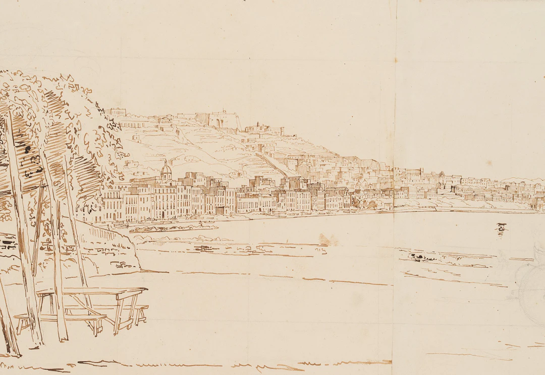 Carl Wilhelm Götzloff (1799 Dresden - 1866 Neapel), Landschaftspanorama