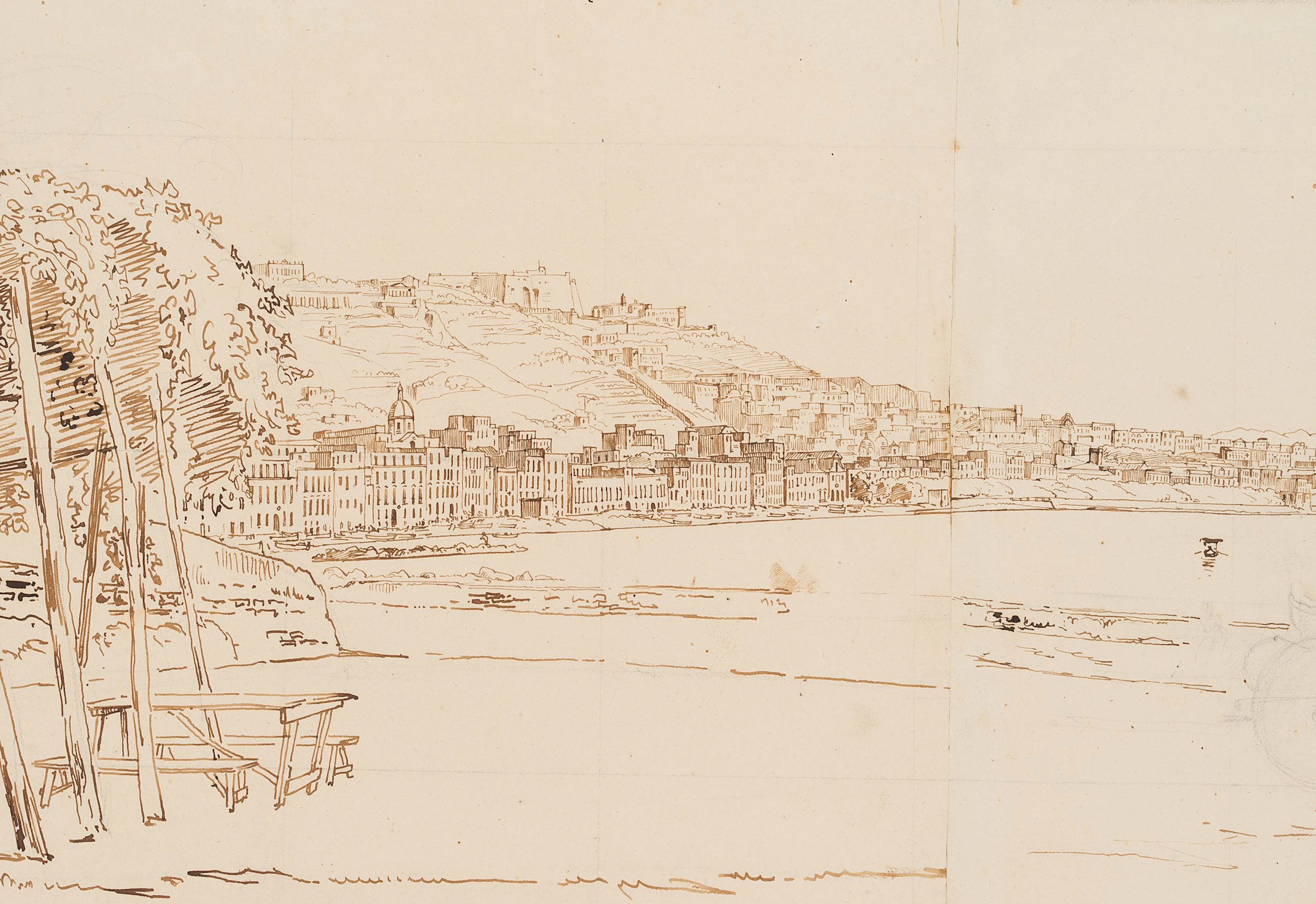 Carl Wilhelm Götzloff (1799 Dresden - 1866 Neapel), Landschaftspanorama