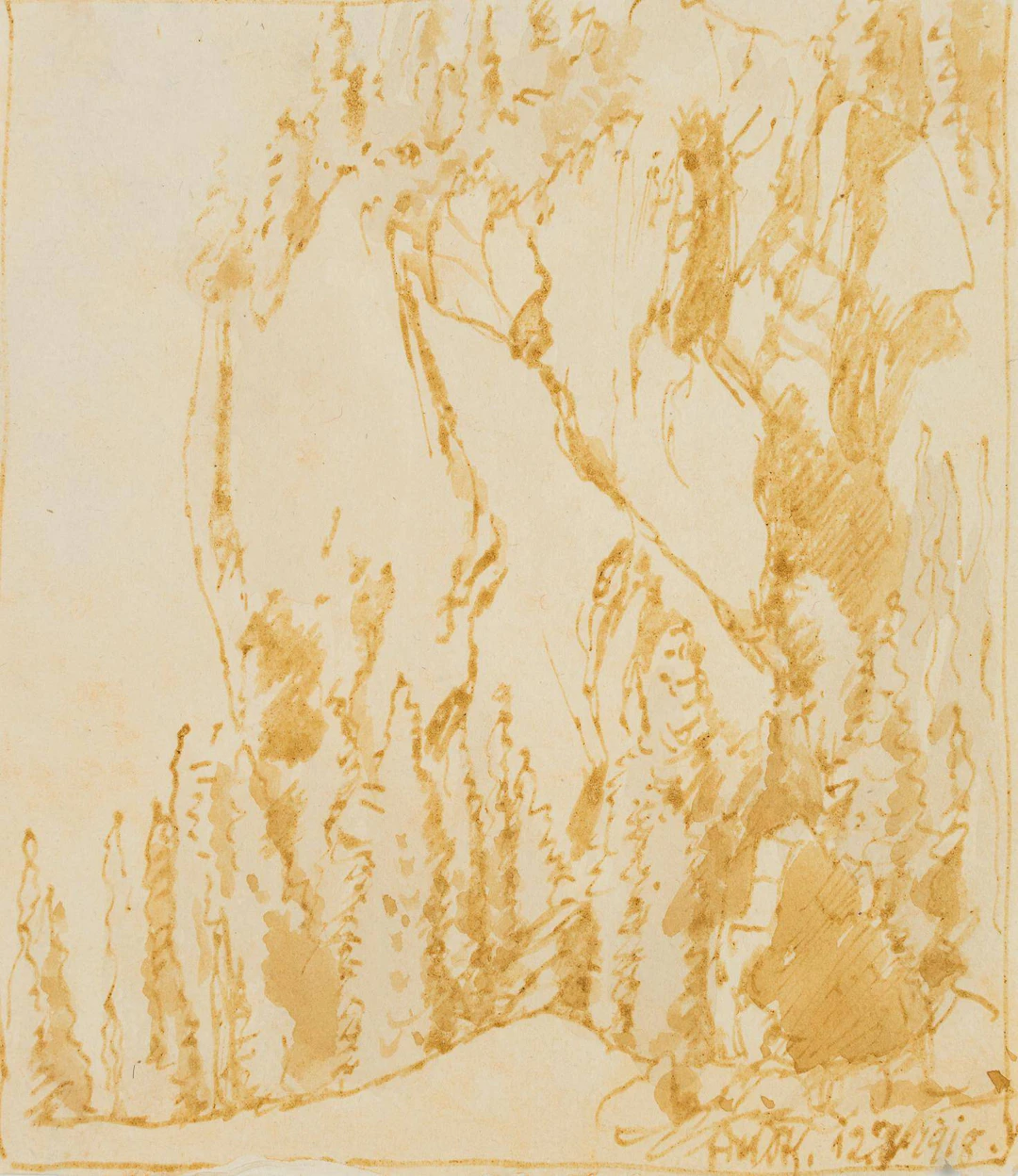 Felswand im Nadelwald | 17429