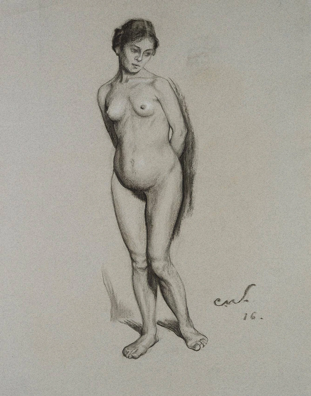 Aktstudie seiner Frau Vera