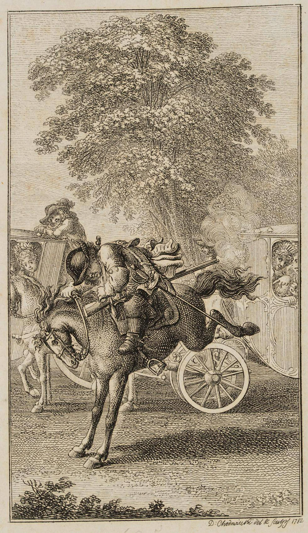 Ragotin auf dem durchgehenden Pferde