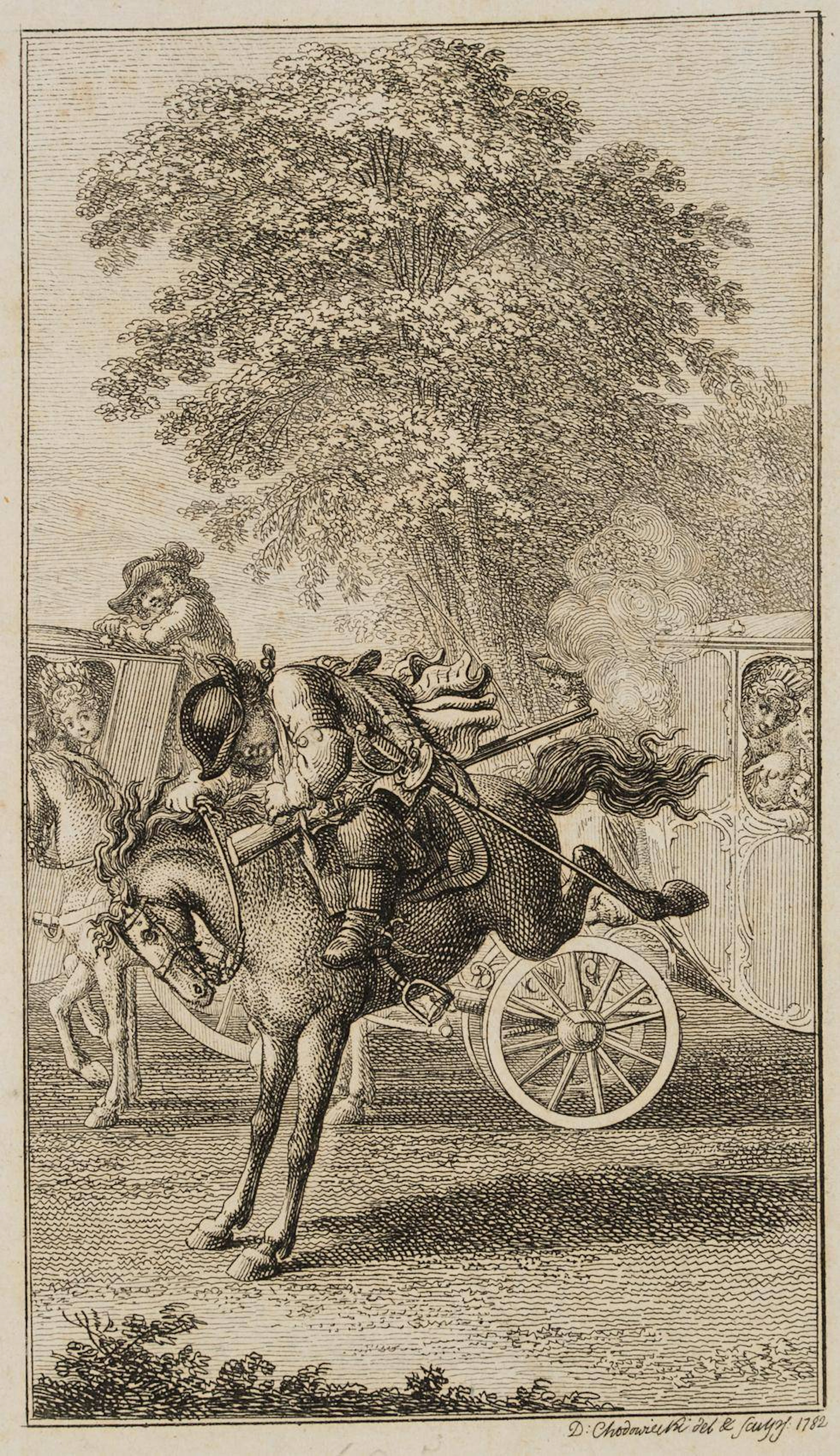Ragotin auf dem durchgehenden Pferde
