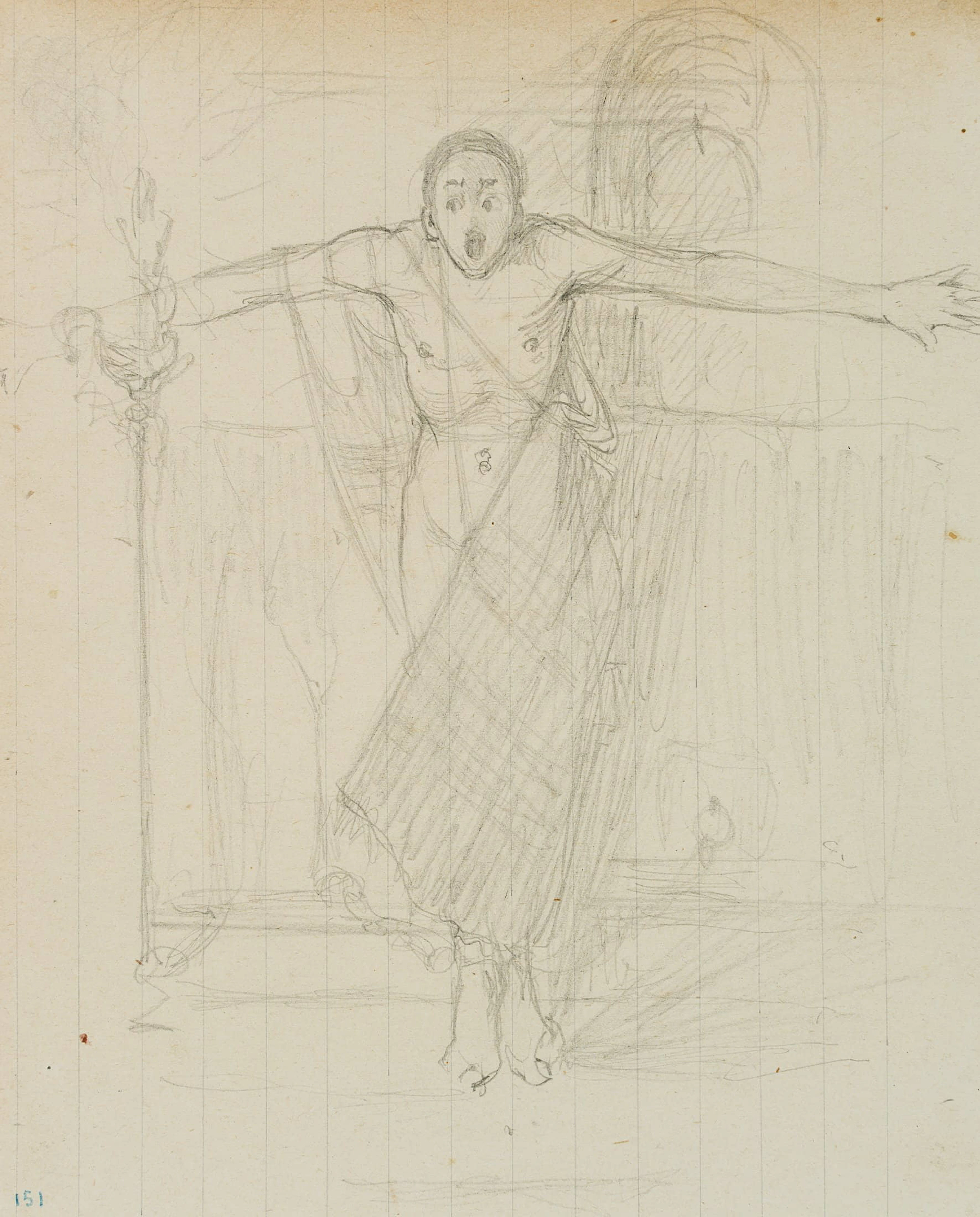 Leo Primavesi (1871 Köln - nach 1937 ), Kostümstudie mit theatralischer