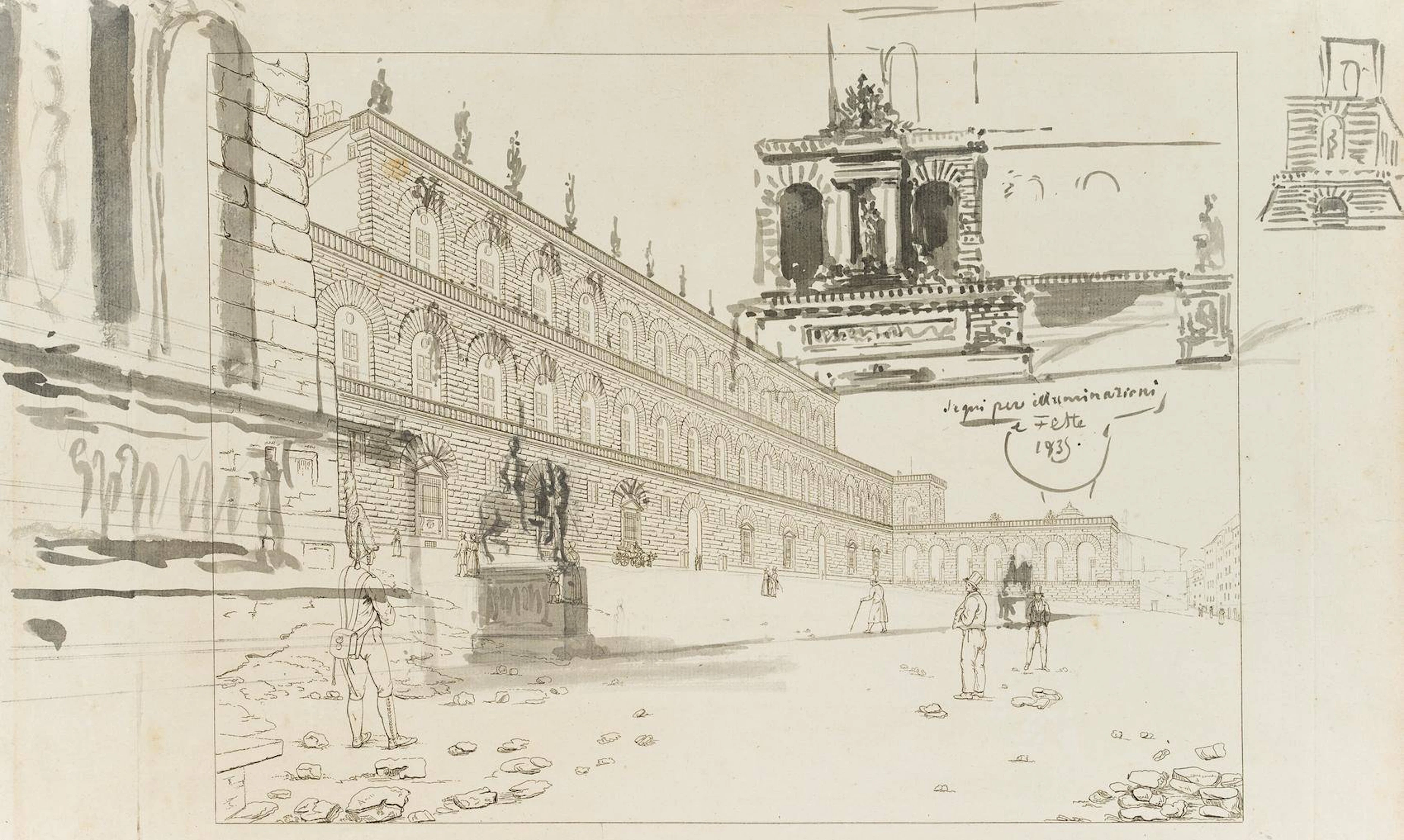 Ansicht der Piazza Pitti in Florenz | 18098