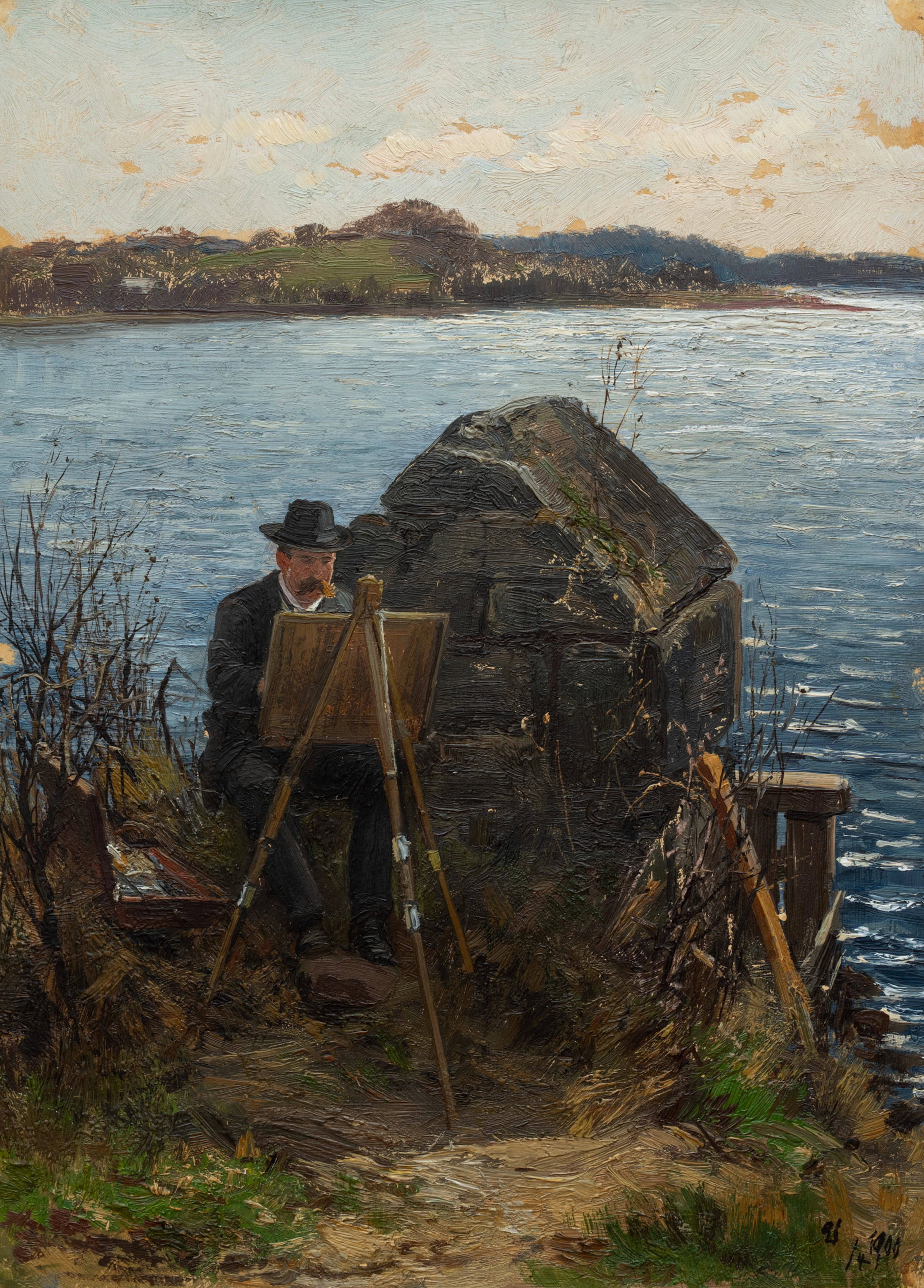 Albert Ernst Mühlig (1862 Dresden - 1909 ebd.), Der Maler Adolf Fischer-Gurig